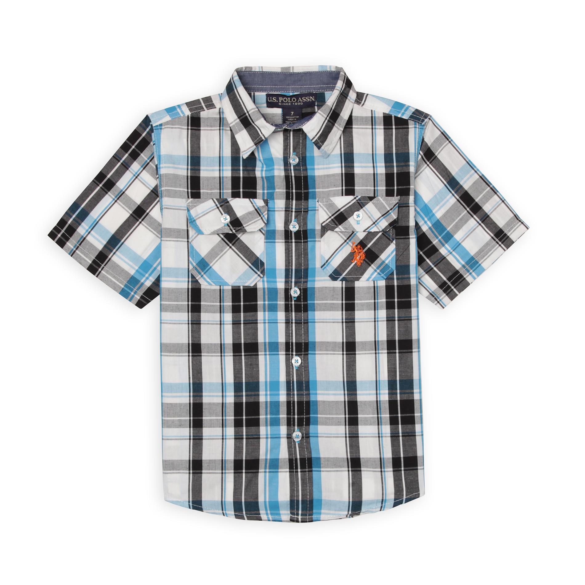 U.S. Polo Assn. Boy's Short-Sleeve Woven Shirt - Plaid