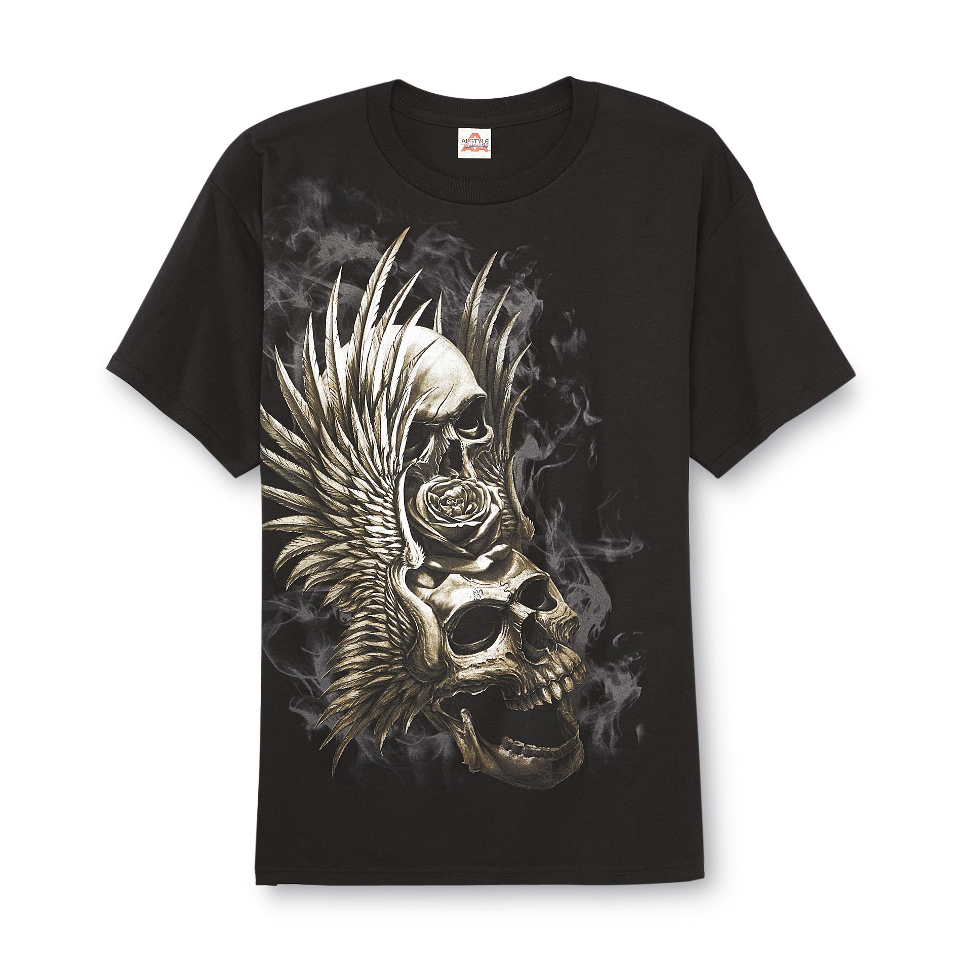 Young Men's Graphic T-Shirt - Winged Skulls