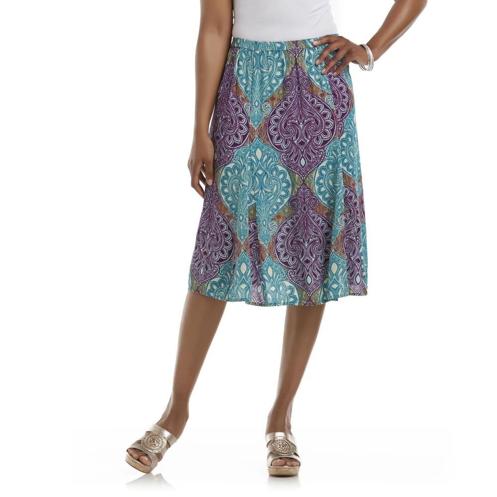 Jaclyn Smith Women's Crepon Skirt - Paisley