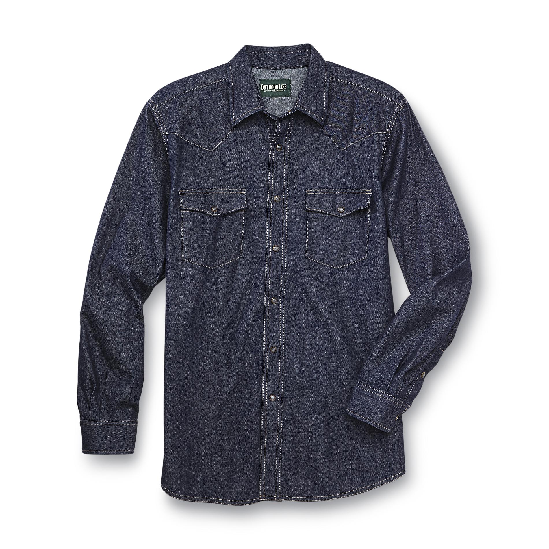 Outdoor Life&reg; Men's Long-Sleeve Denim Shirt - Dark Wash