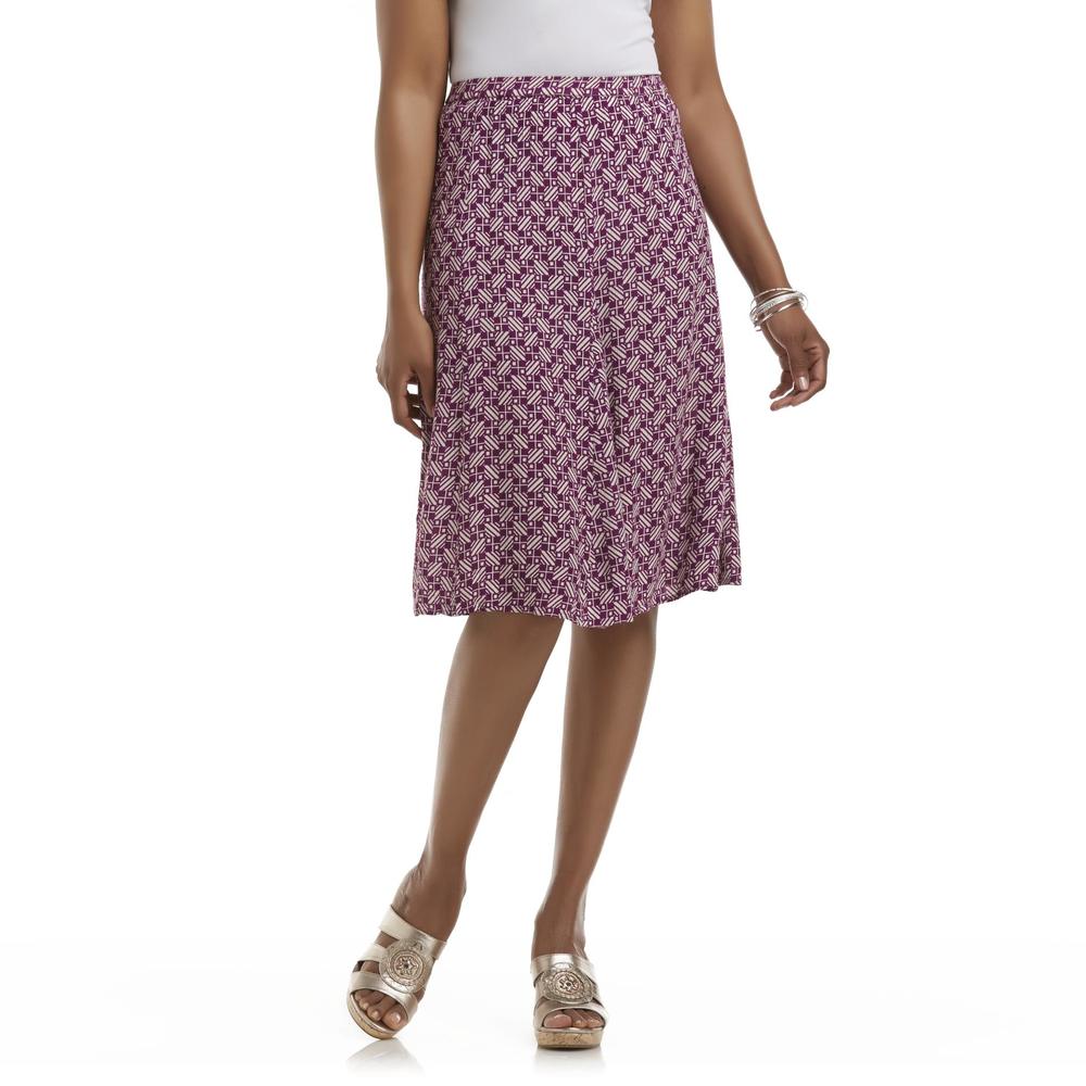Jaclyn Smith Women's Crepon Skirt - Geometric