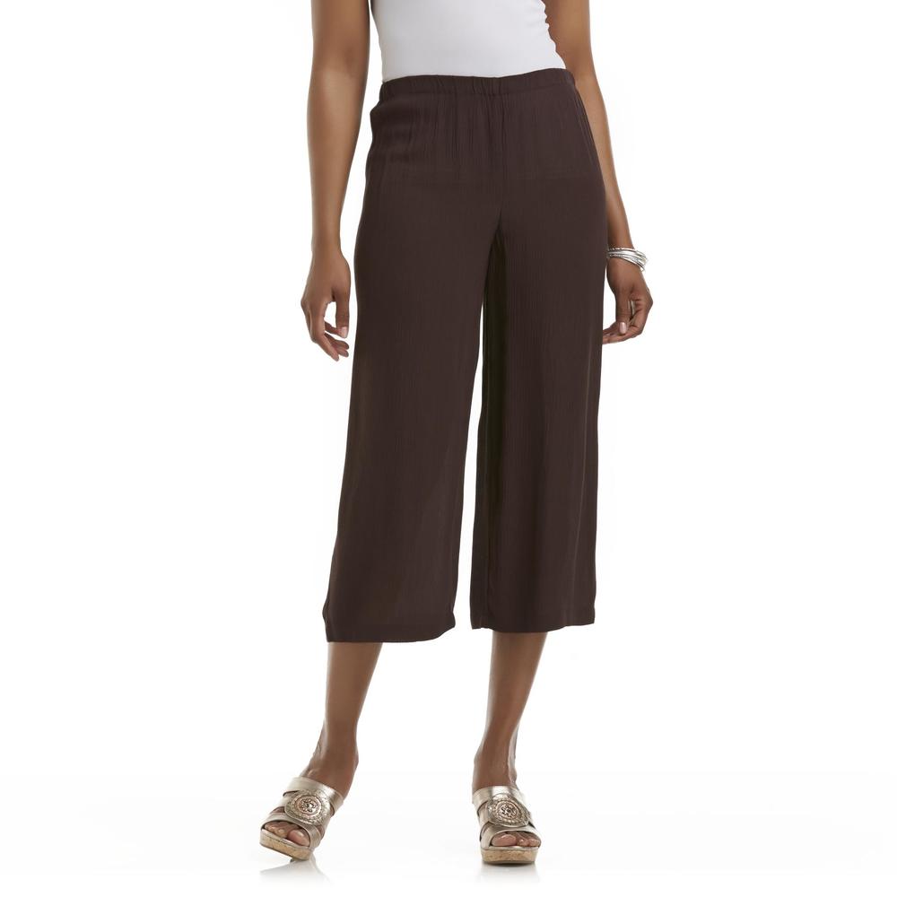 Jaclyn Smith Women's Crepon Cropped Pants