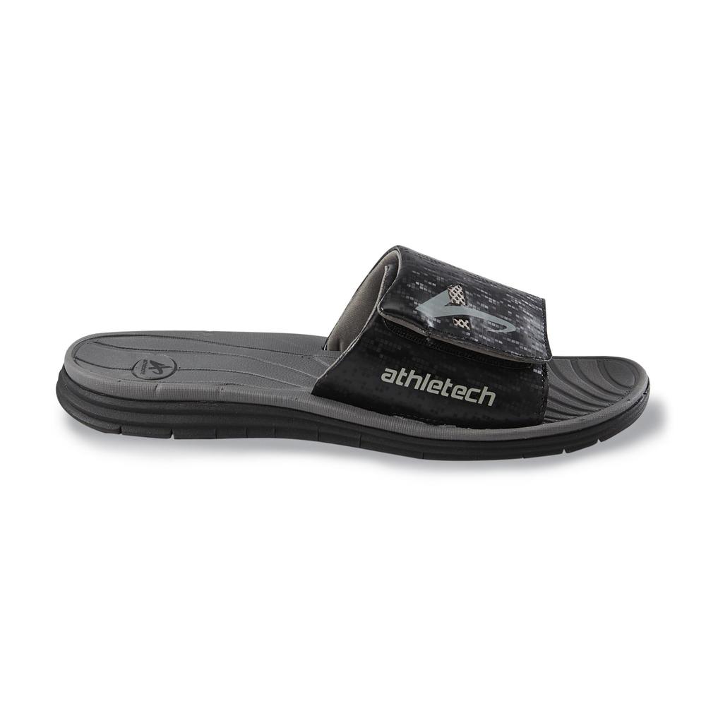 Athletech Men's Slide-On Black/Gray Sandal
