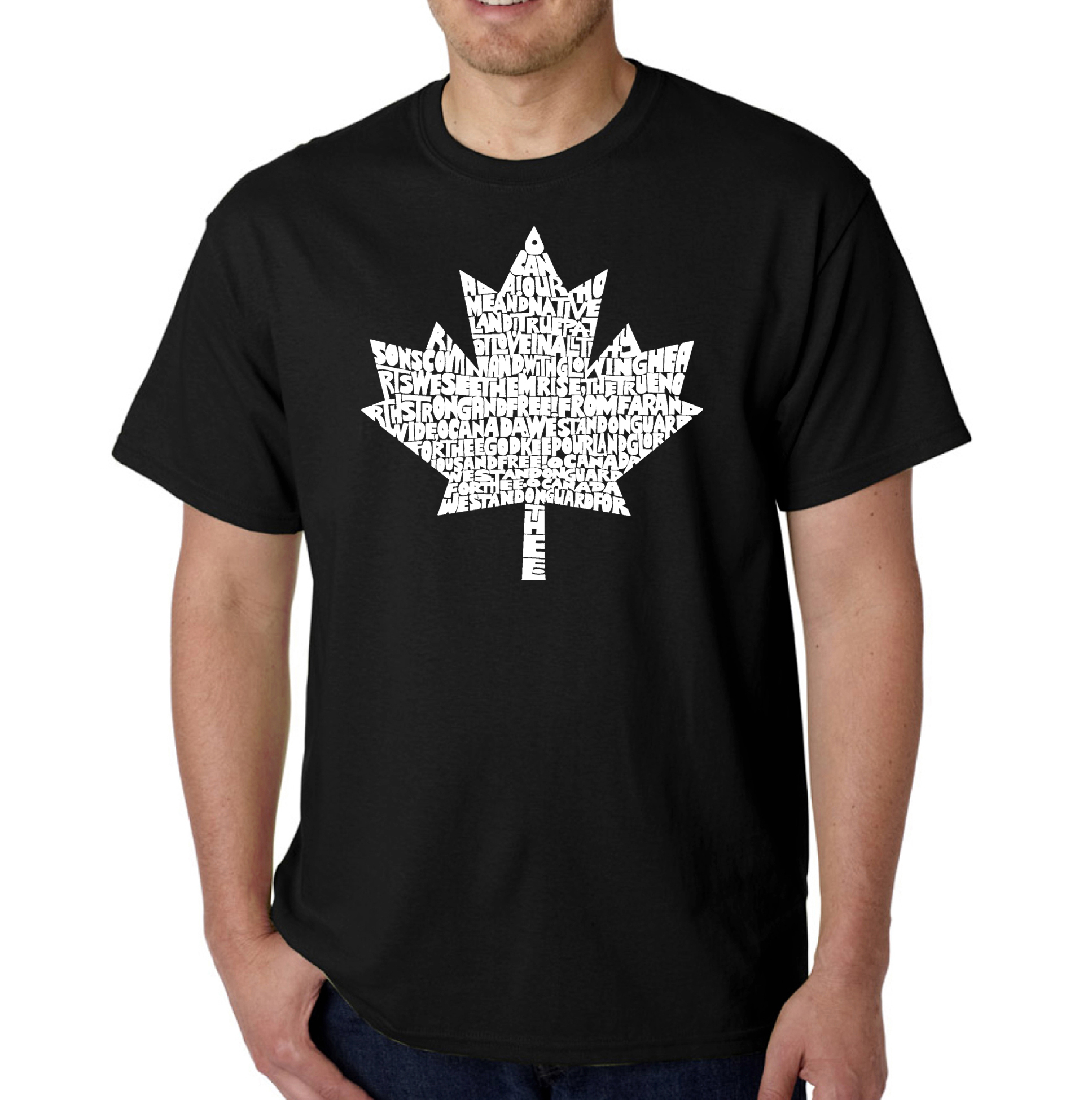 Los Angeles Pop Art Men's Big & Tall Word Art T-Shirt - Canadian National Anthem