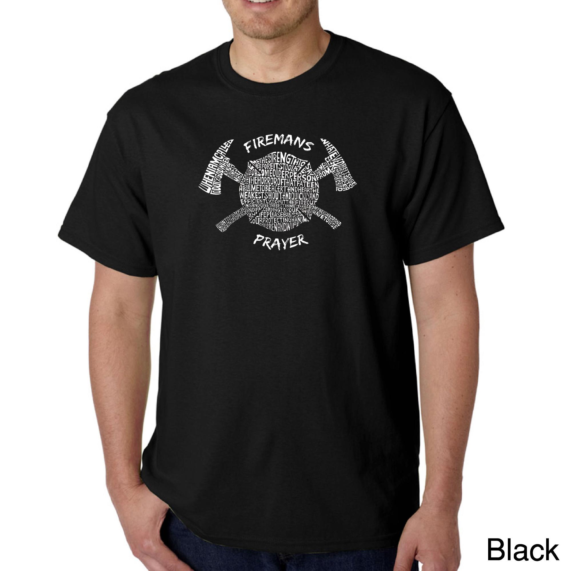 Los Angeles Pop Art Men's Word Art T-shirt - Fireman's Prayer