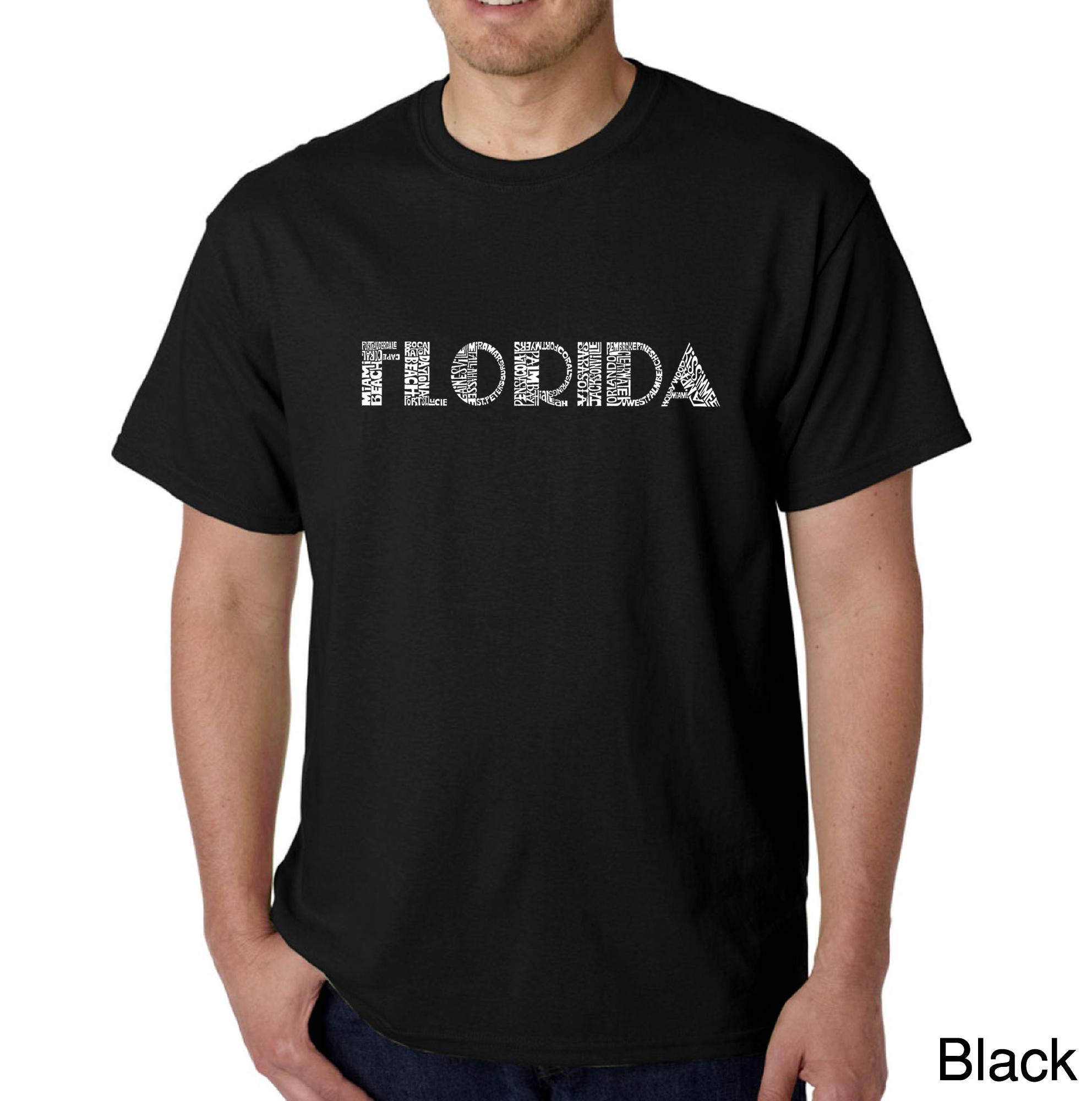 Los Angeles Pop Art Men's Word Art T-shirt - Popular Cities in Florida