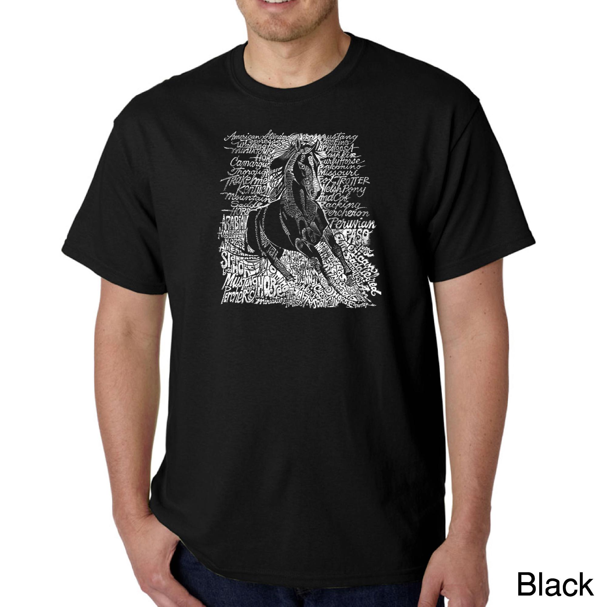 Los Angeles Pop Art Men's Word Art T-shirt - Popular Horse Breeds