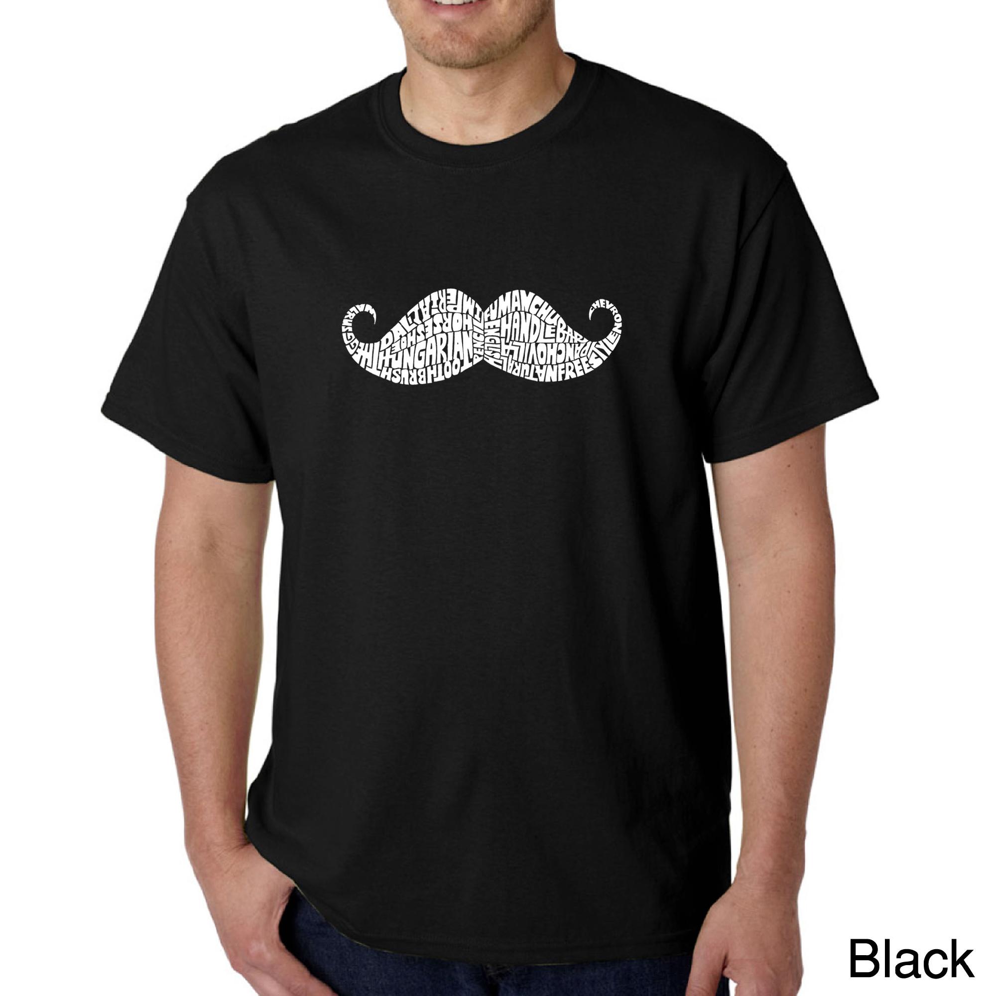 Los Angeles Pop Art Men's Big & Tall Word Art T-shirt - Ways to Style a Moustache