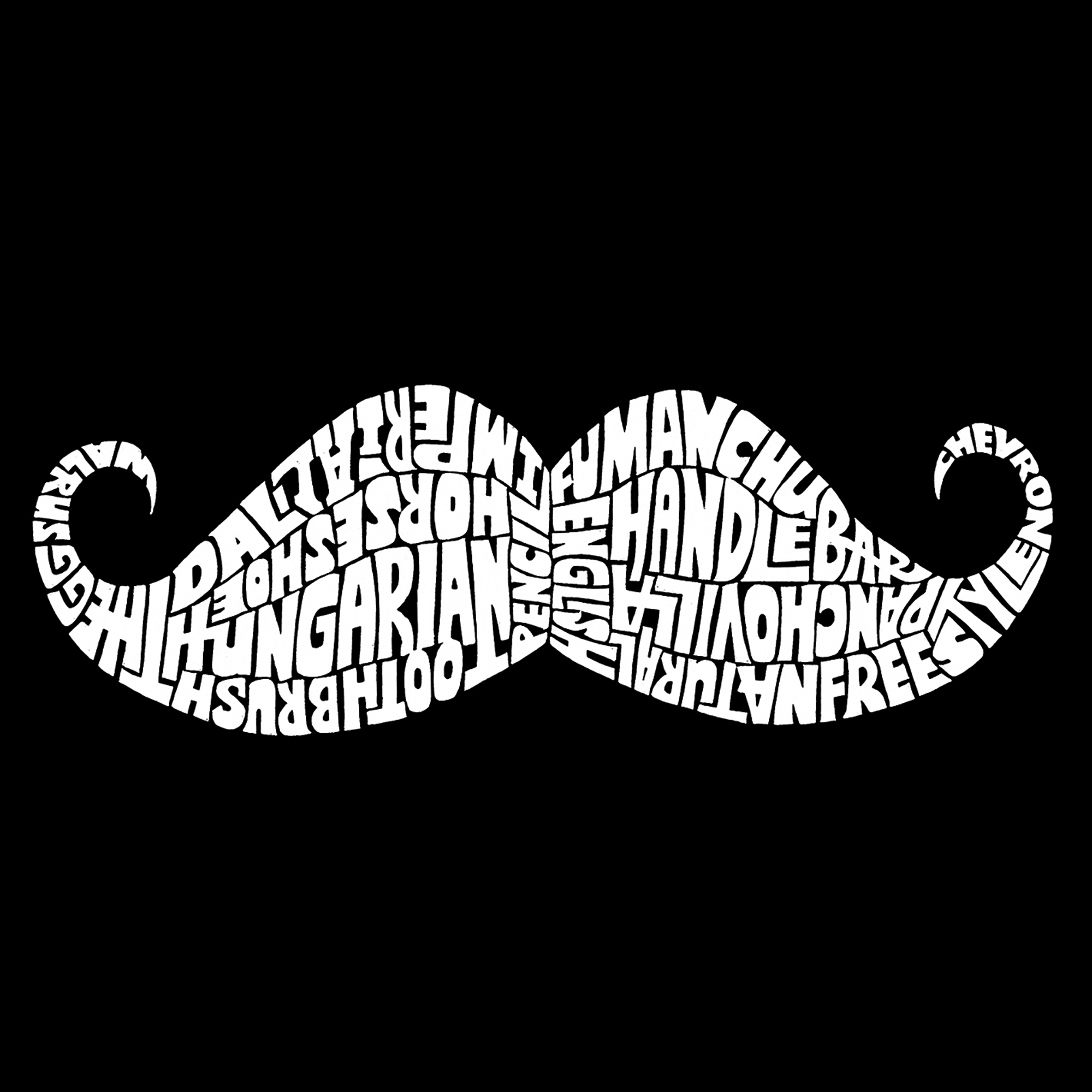 Los Angeles Pop Art Women's Word Art V-Neck T-shirt - Ways to Style a Moustache - Online Exclusive
