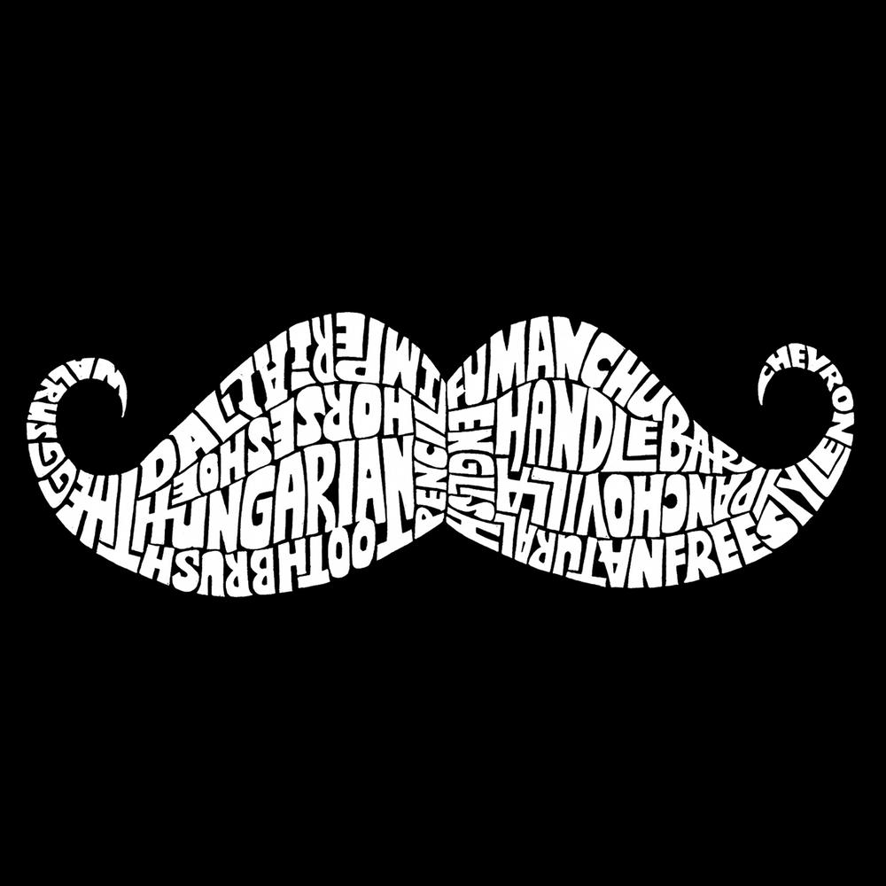 Los Angeles Pop Art Men's Big & Tall  Word Art Long Sleeve T-Shirt - Ways to Style a Moustache