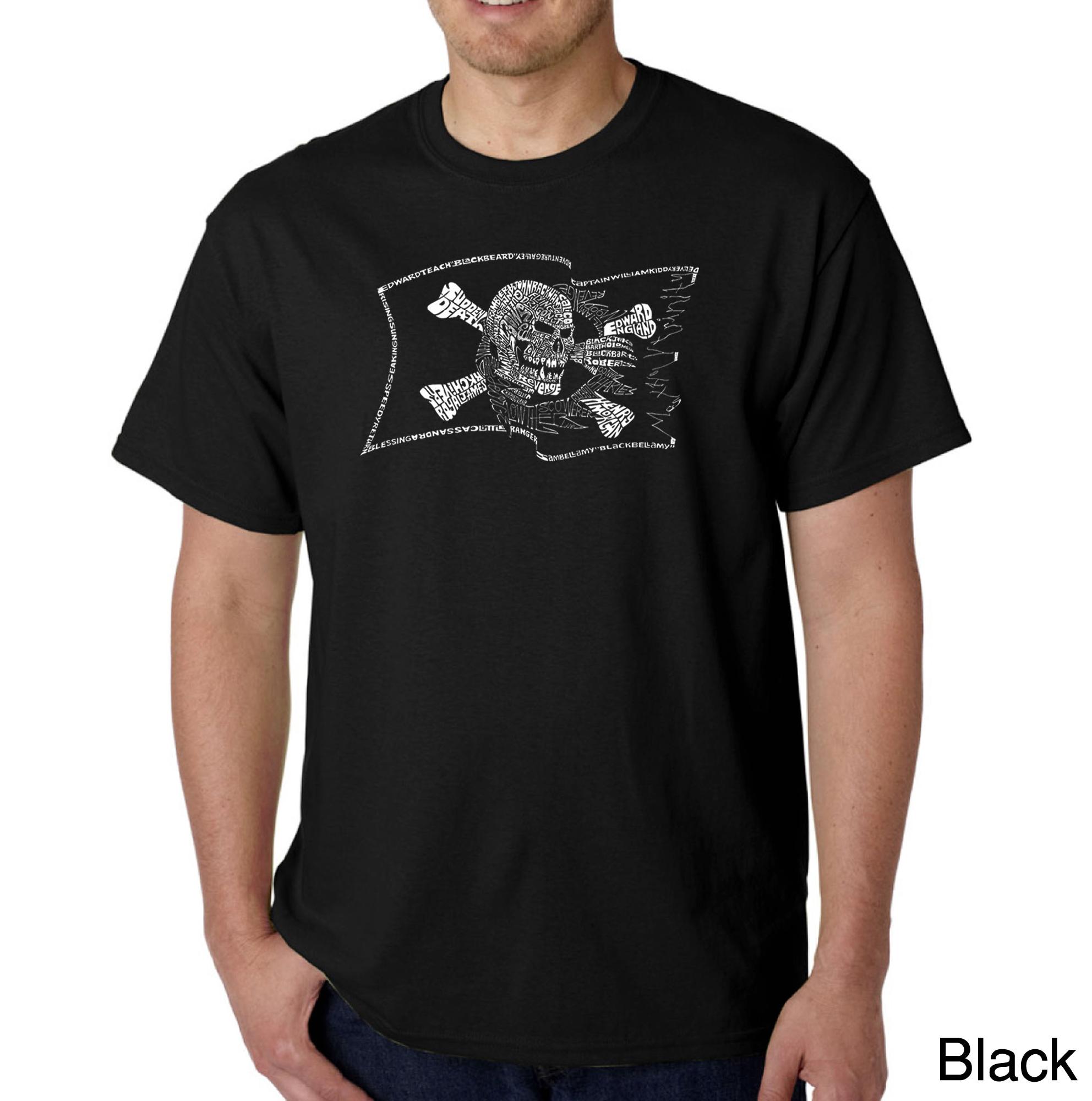 Los Angeles Pop Art Men's Word Art T-shirt - Famous Pirate Captains and Ships