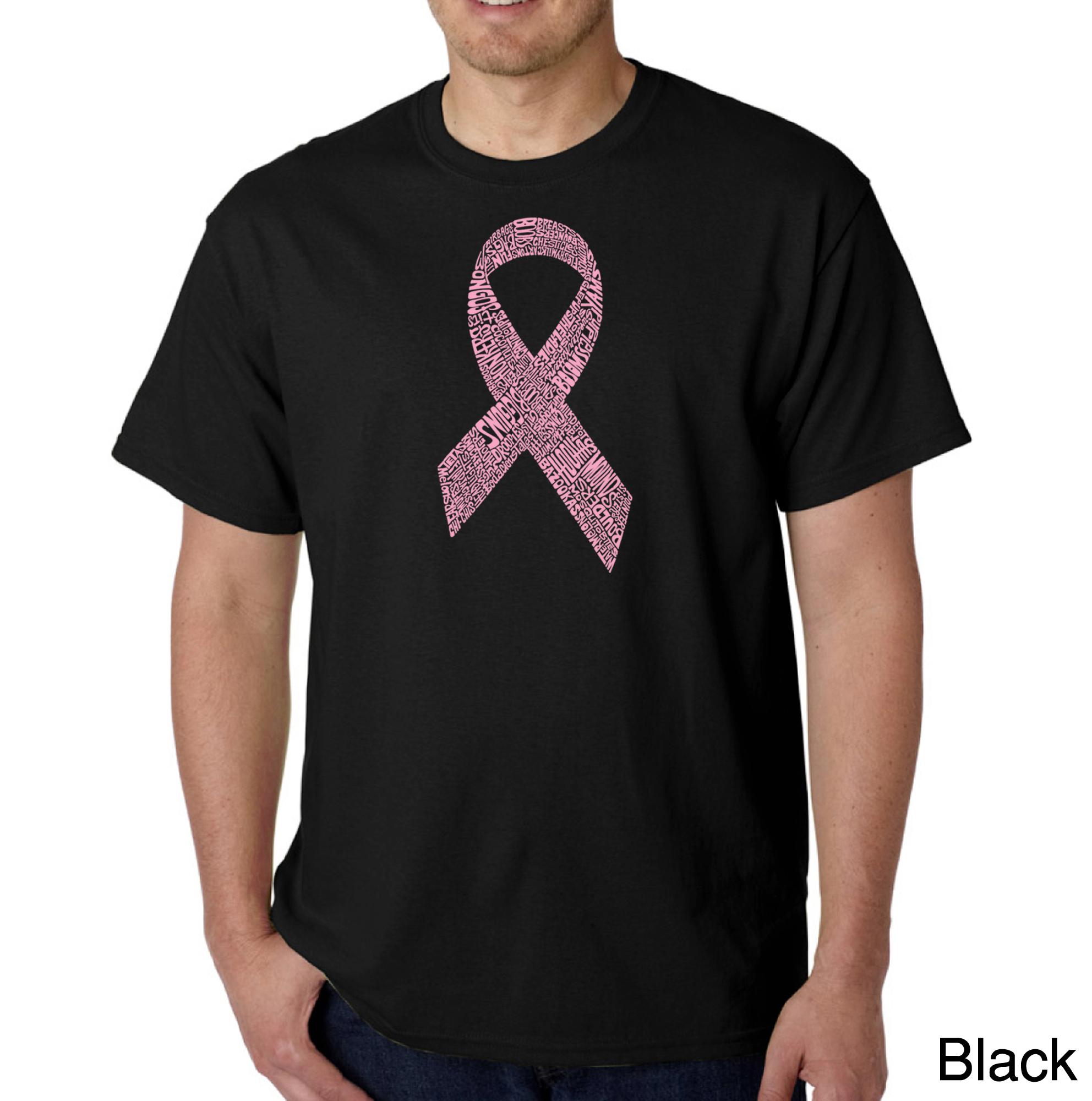 Los Angeles Pop Art Men's Big & Tall Word Art T-shirt - Breast Cancer Awareness