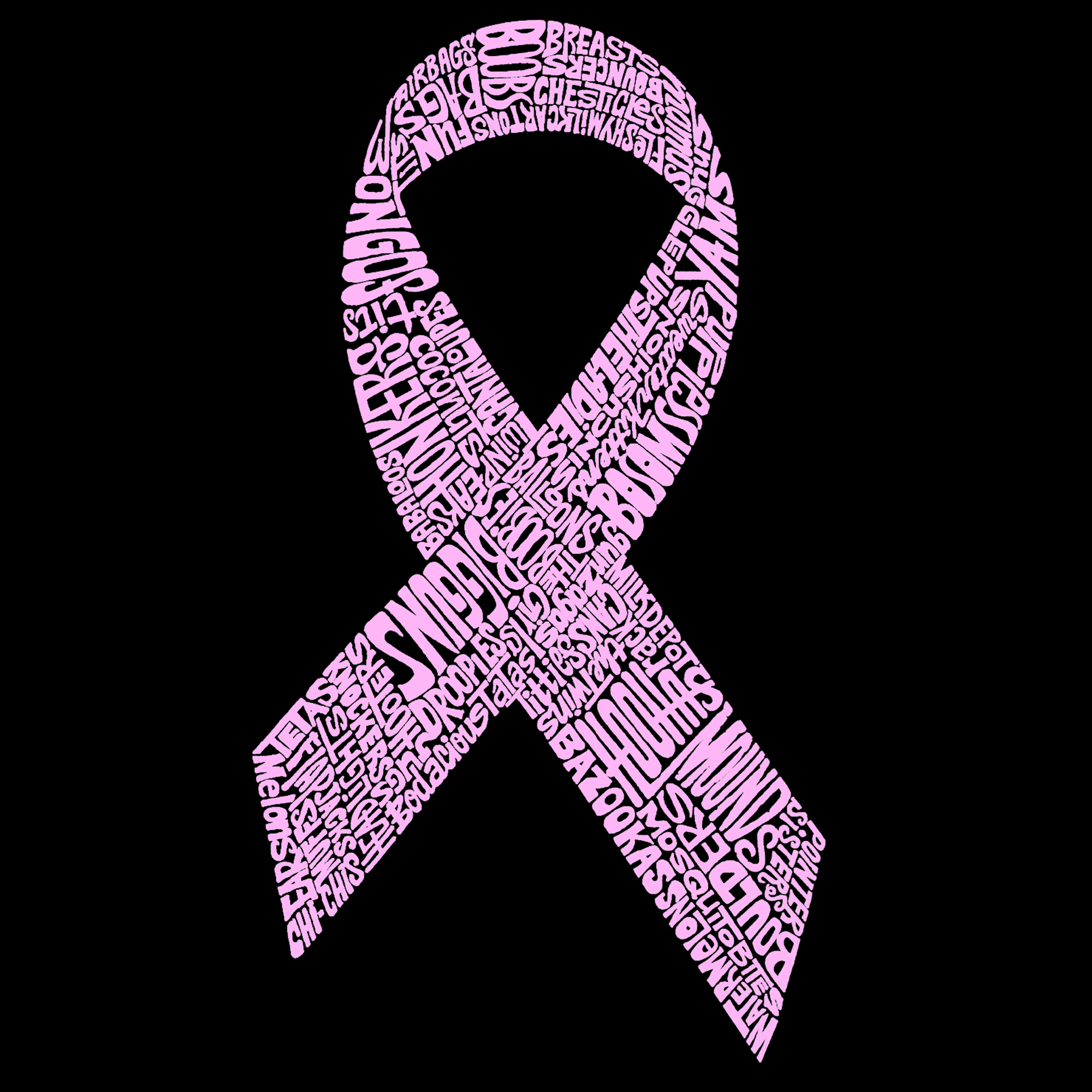 Los Angeles Pop Art Women's Word Art V-Neck T-shirt - Breast Cancer Awareness - Online Exclusive