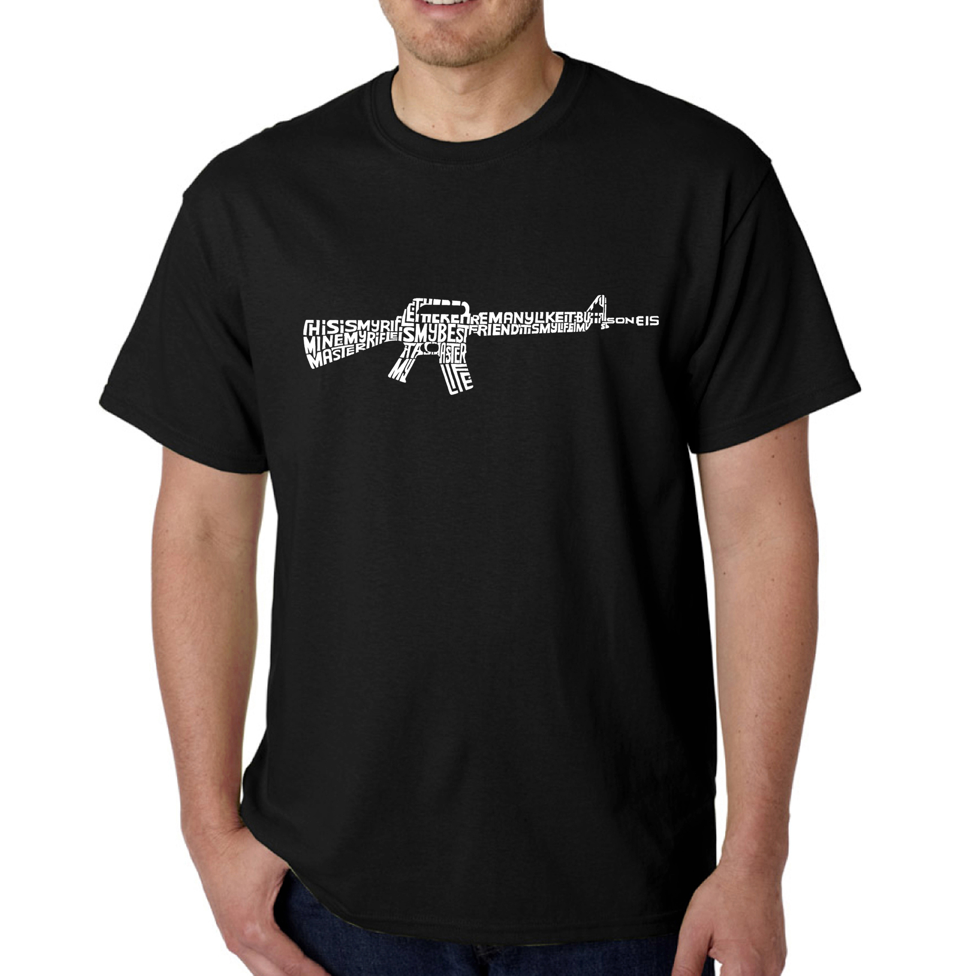 Los Angeles Pop Art Men's Word Art T-Shirt - The First Few Lines of The Riflemans Creed