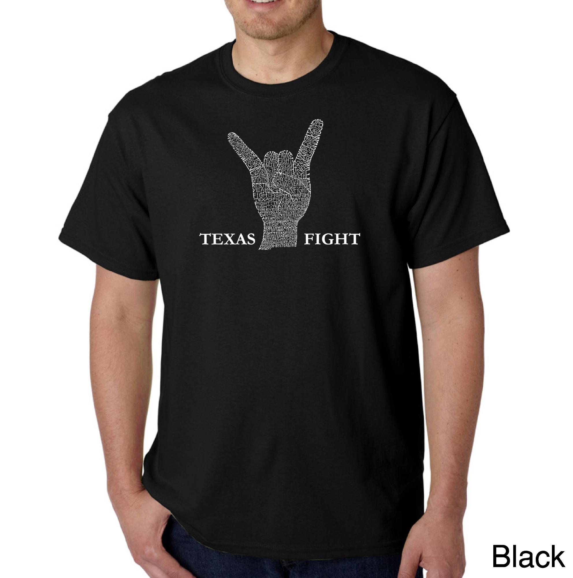 Los Angeles Pop Art Men's Word Art T-shirt - Longhorns Fight Song