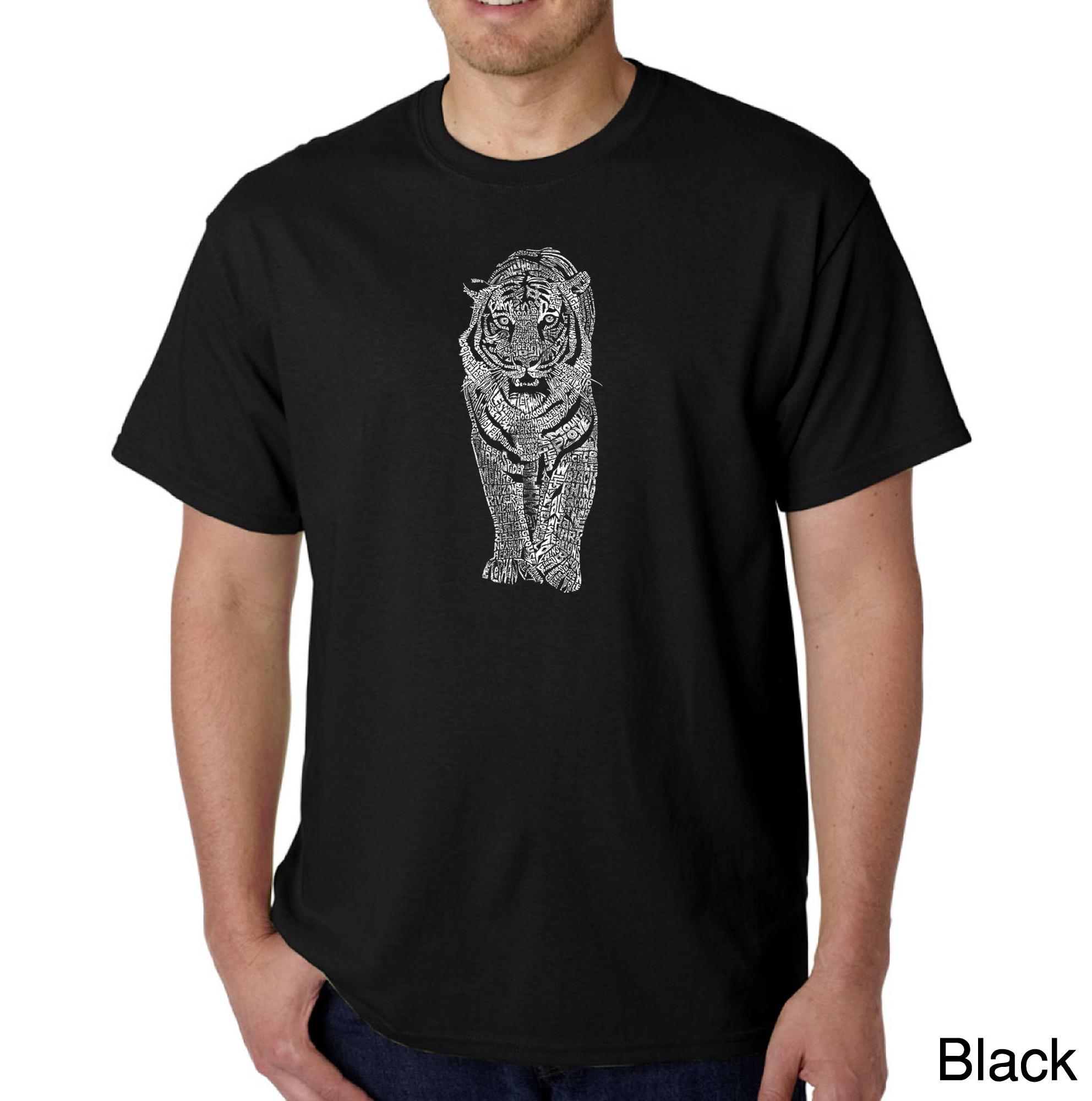 Los Angeles Pop Art Men's Big & Tall Word Art T-shirt - Tiger