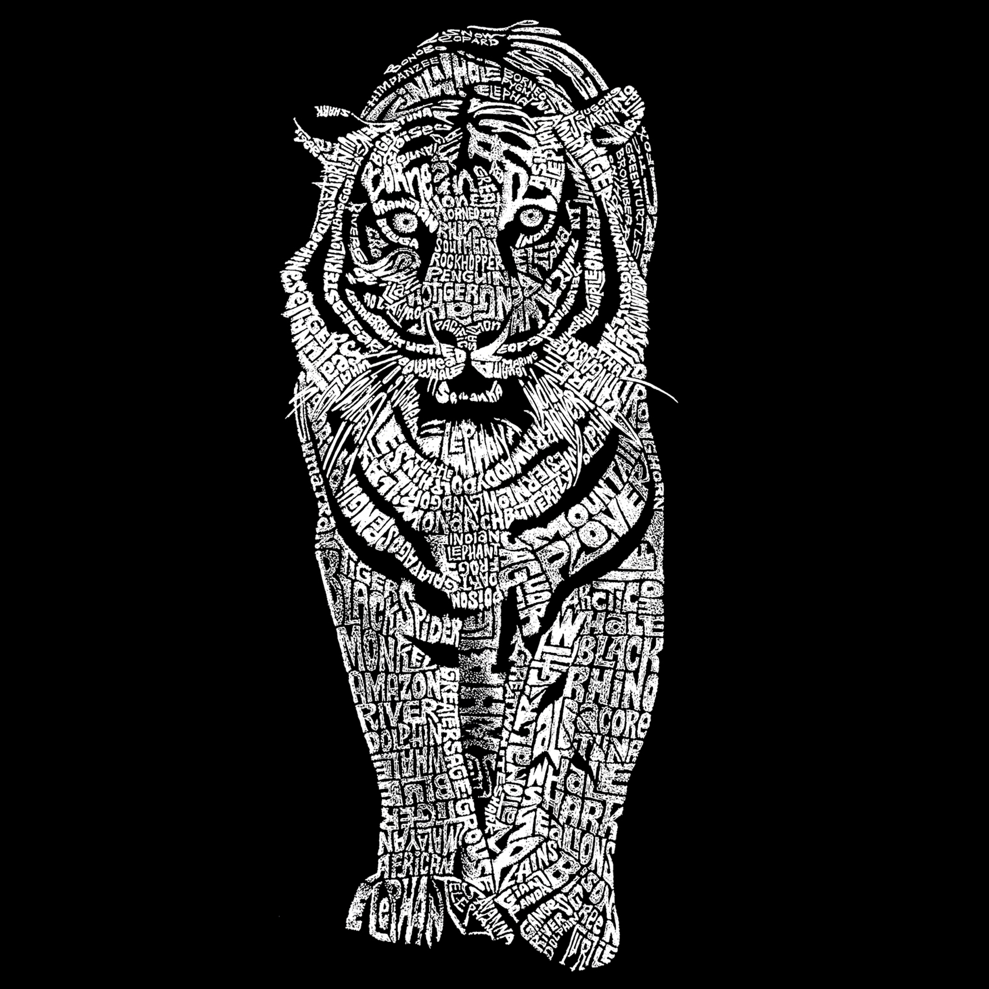 Los Angeles Pop Art Women's Word Art T-shirt - Tiger