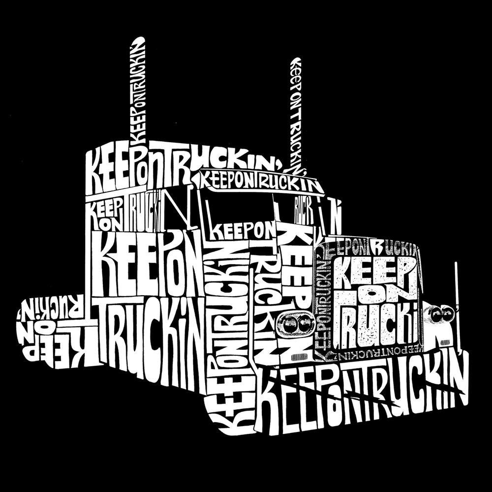 Los Angeles Pop Art Men's Big & Tall  Word Art Long Sleeve T-Shirt - Keep on Truckin'