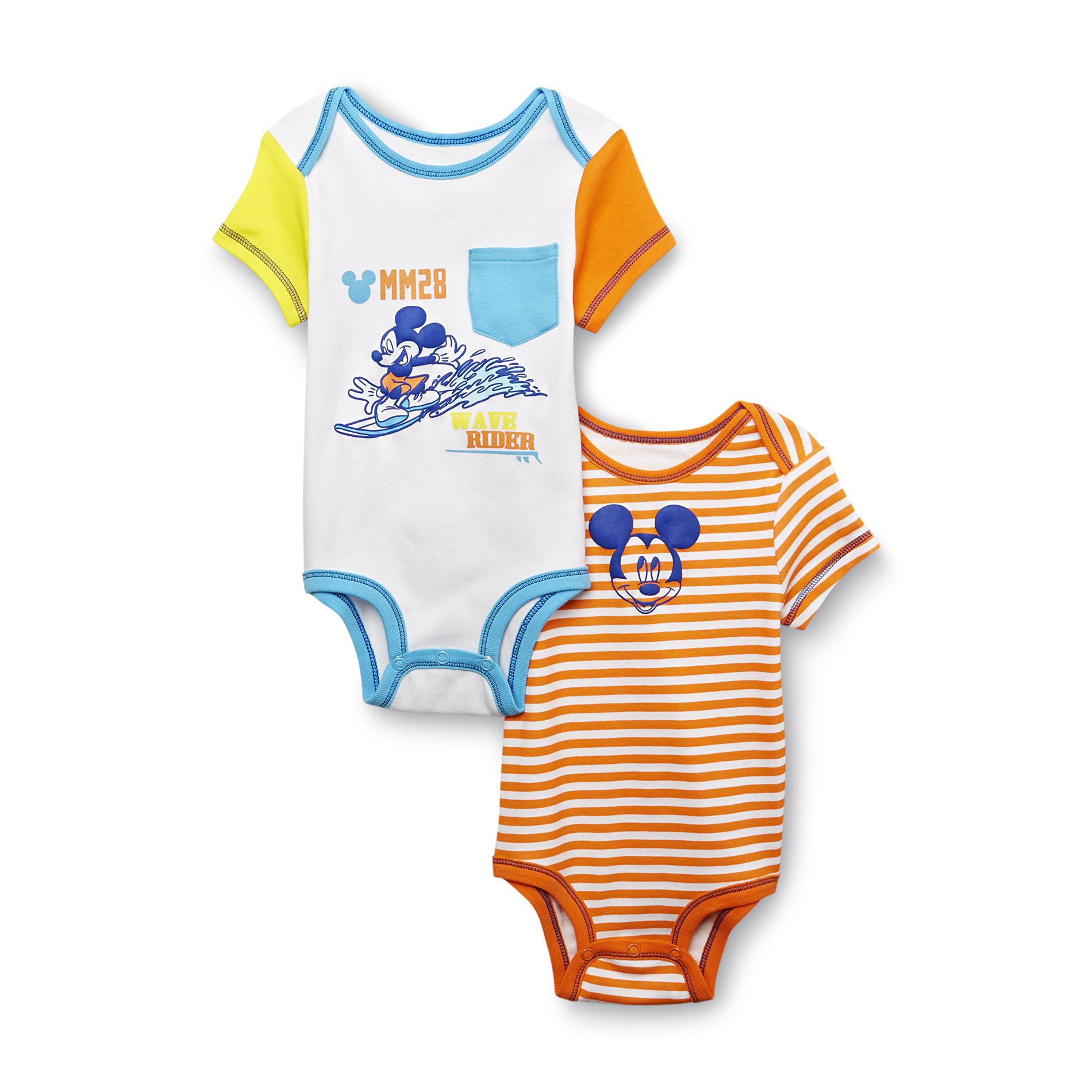 Disney Newborn Boy's 2-Pack Bodysuits - Mickey Mouse