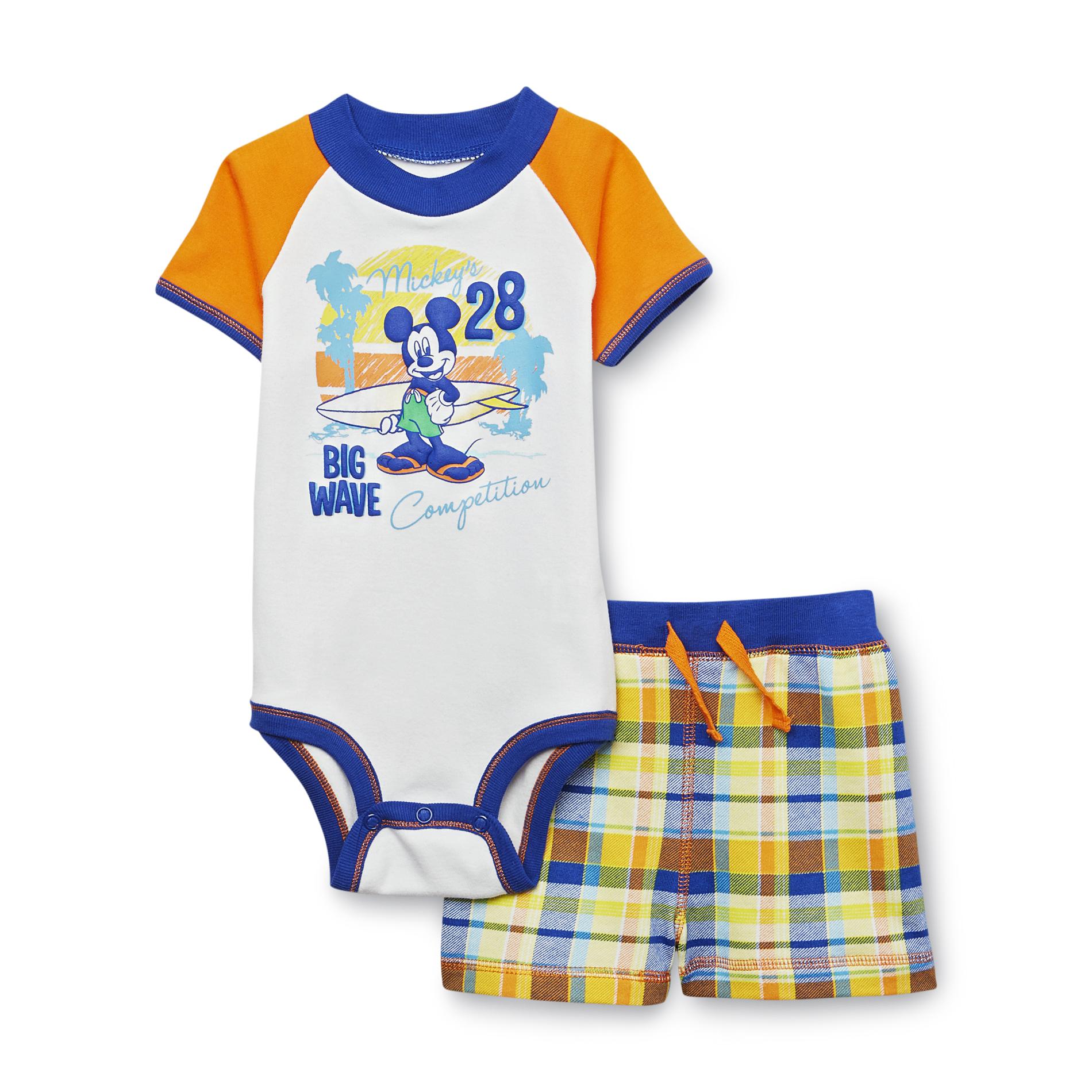 Disney Newborn Boy's Bodysuit & Shorts - Mickey Mouse