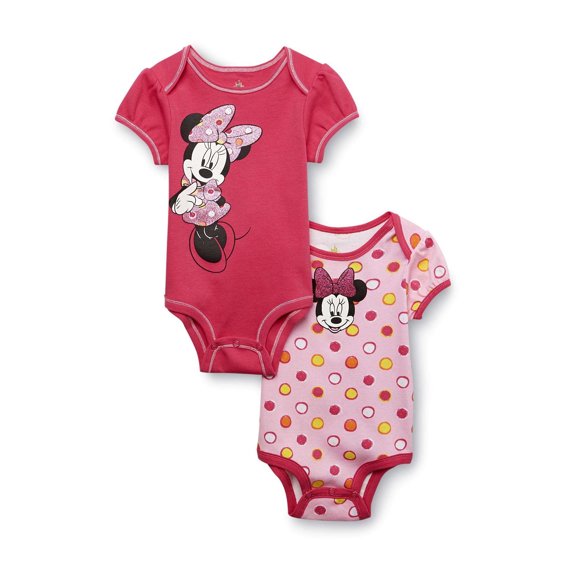 Disney Newborn Girl's 2-Pack Bodysuits - Minnie Mouse
