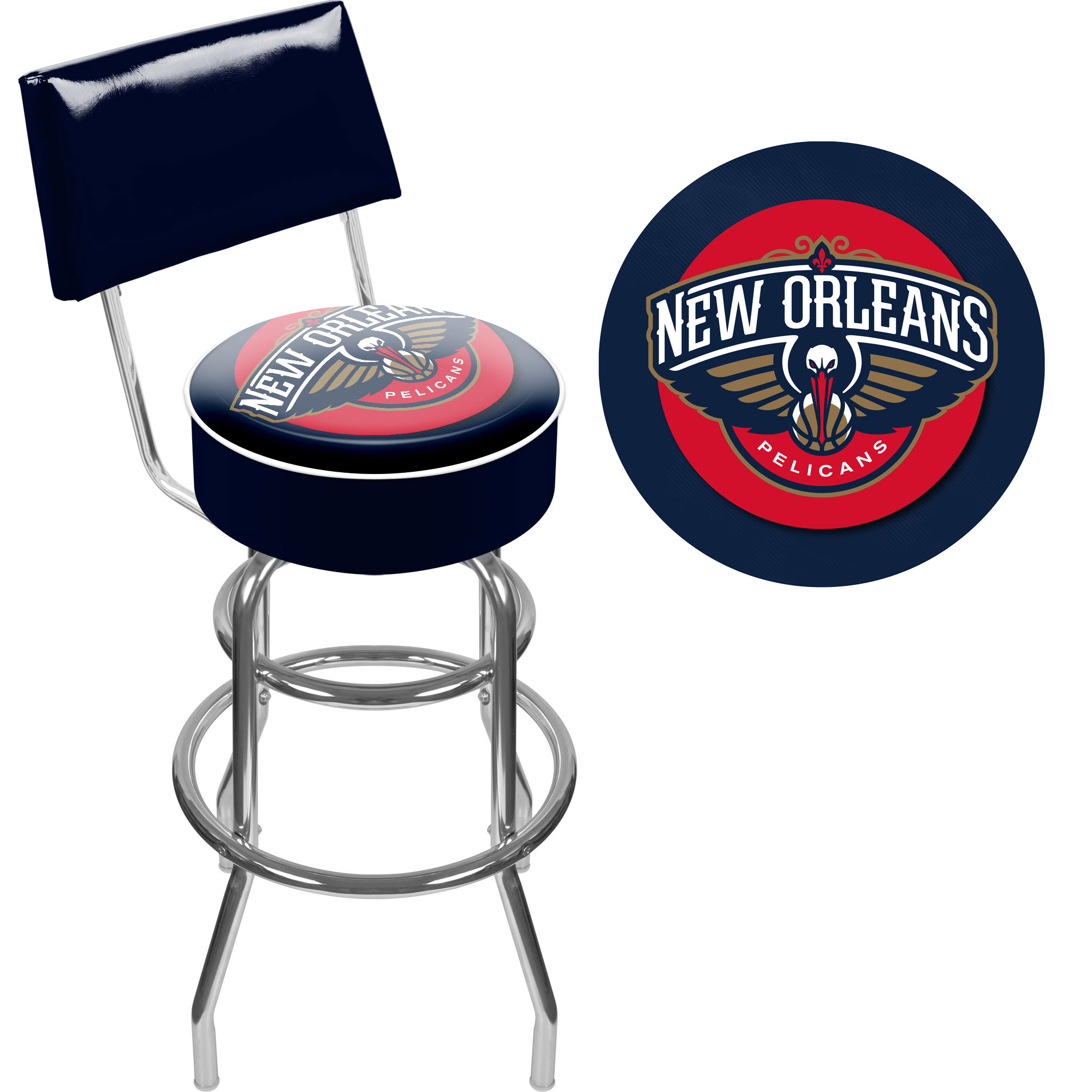 NBA(CANONICAL) New Orleans Pelicans  Padded Swivel Bar Stool with Back