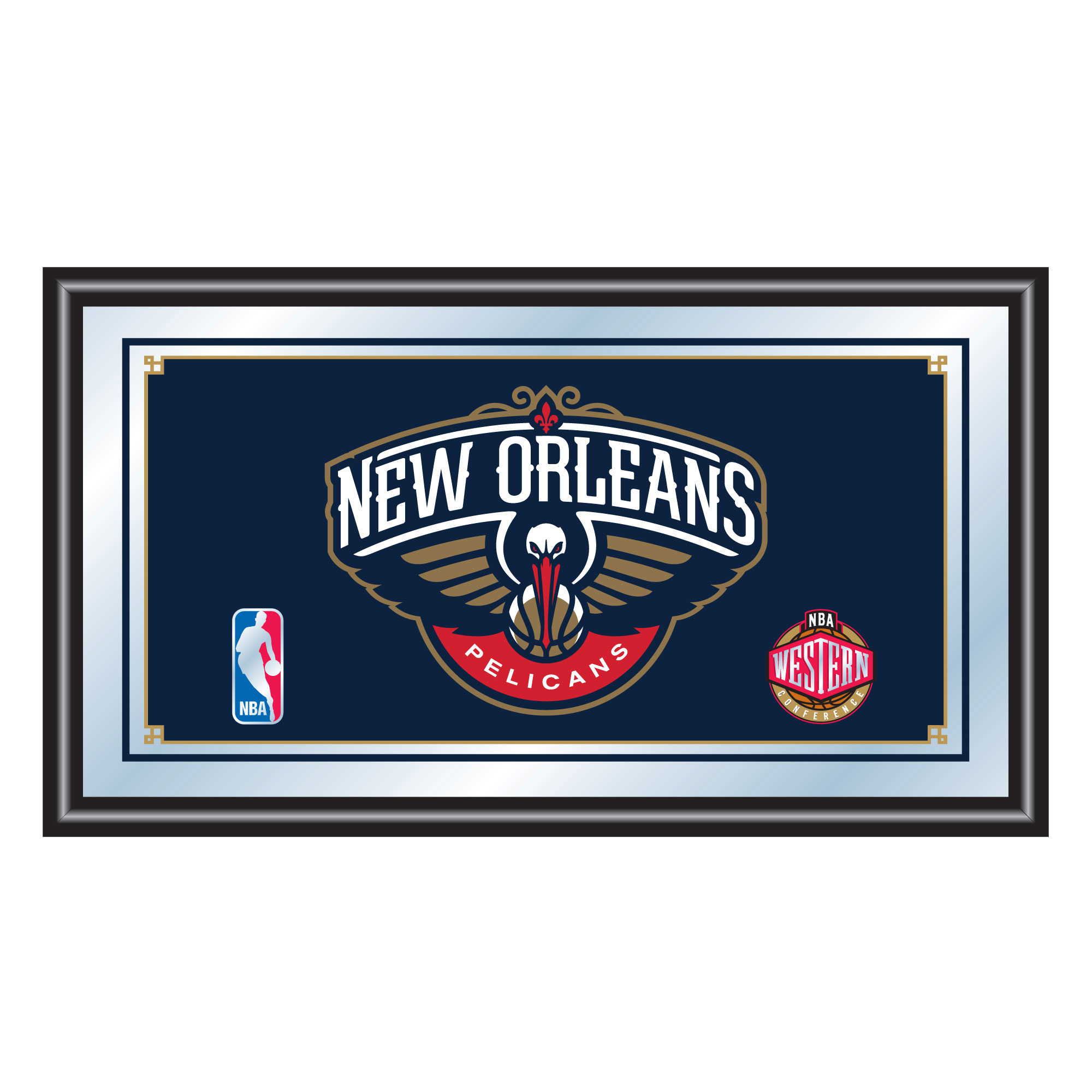 NBA(CANONICAL) New Orleans Pelicans  Framed Logo Mirror