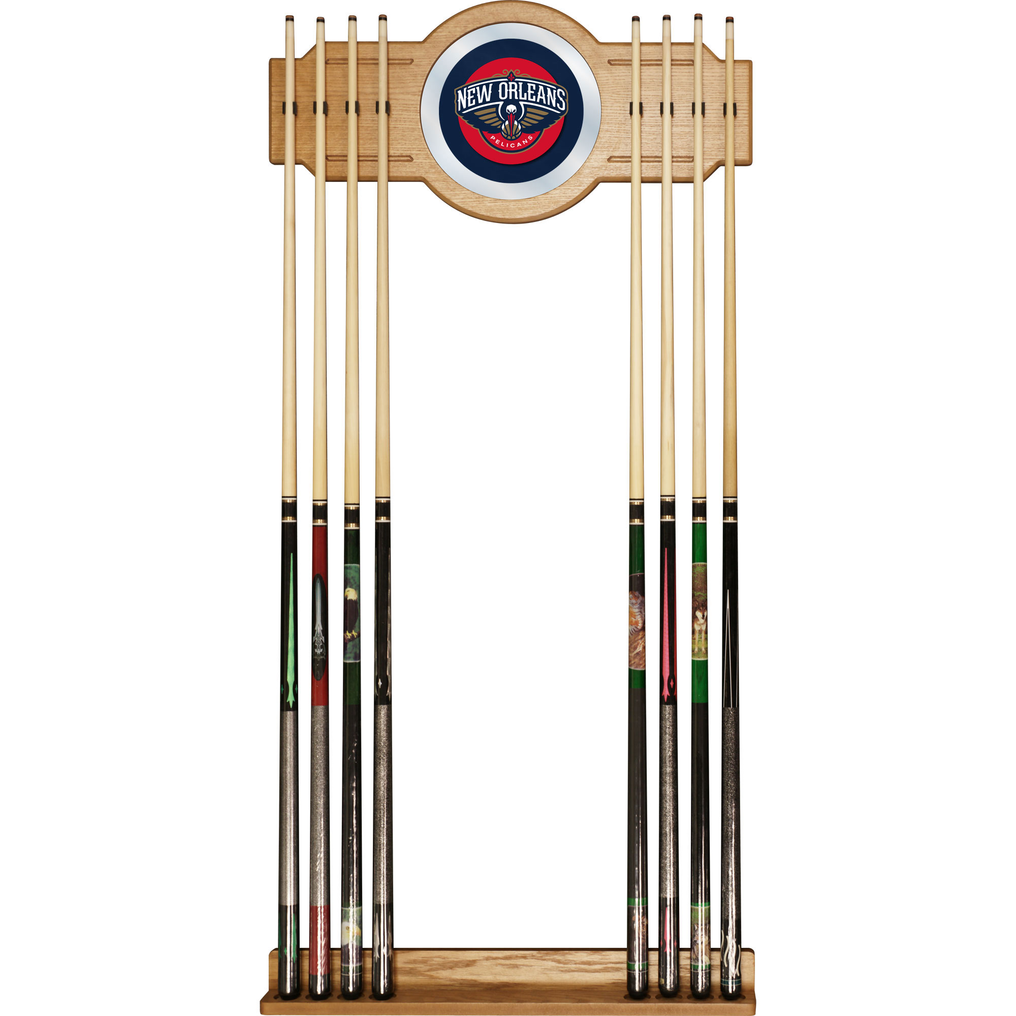 NBA(CANONICAL) New Orleans Pelicans  Billiard Cue Rack with Mirror