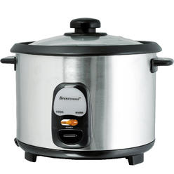 Brentwood TS-15 8 Cup - 1.5 Liter - Rice Cooker - Stainless Steel