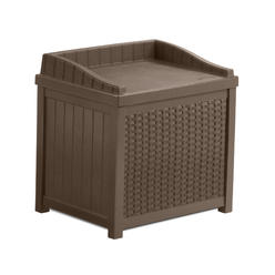 Suncast 22-Gallon Small Deck Box - Lightweight Resin Indoor/Outdoor Storage Container and Seat for Patio Cushions, Gardening Too
