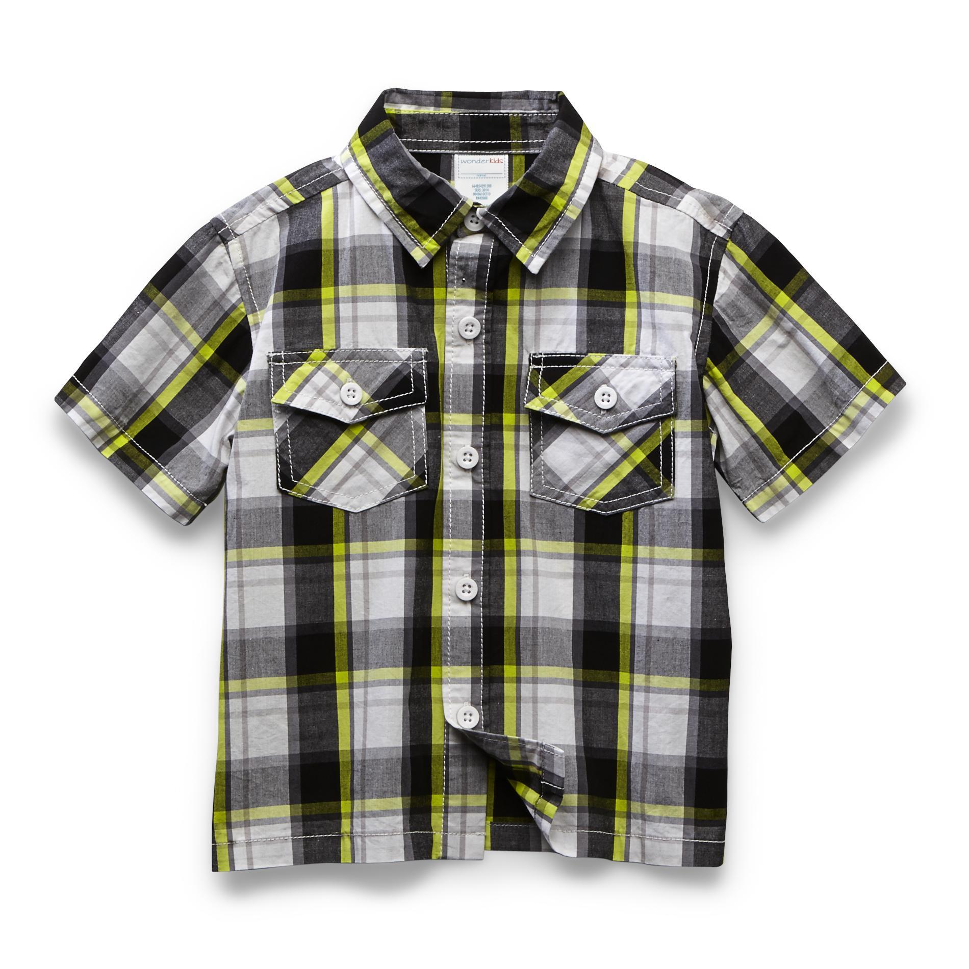 WonderKids Infant & Toddler Boy's Short-Sleeve Woven Shirt - Plaid