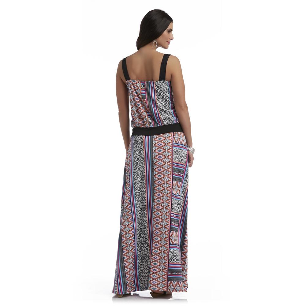 Metaphor Women's Sleeveless Maxi Dress - Tribal & Striped