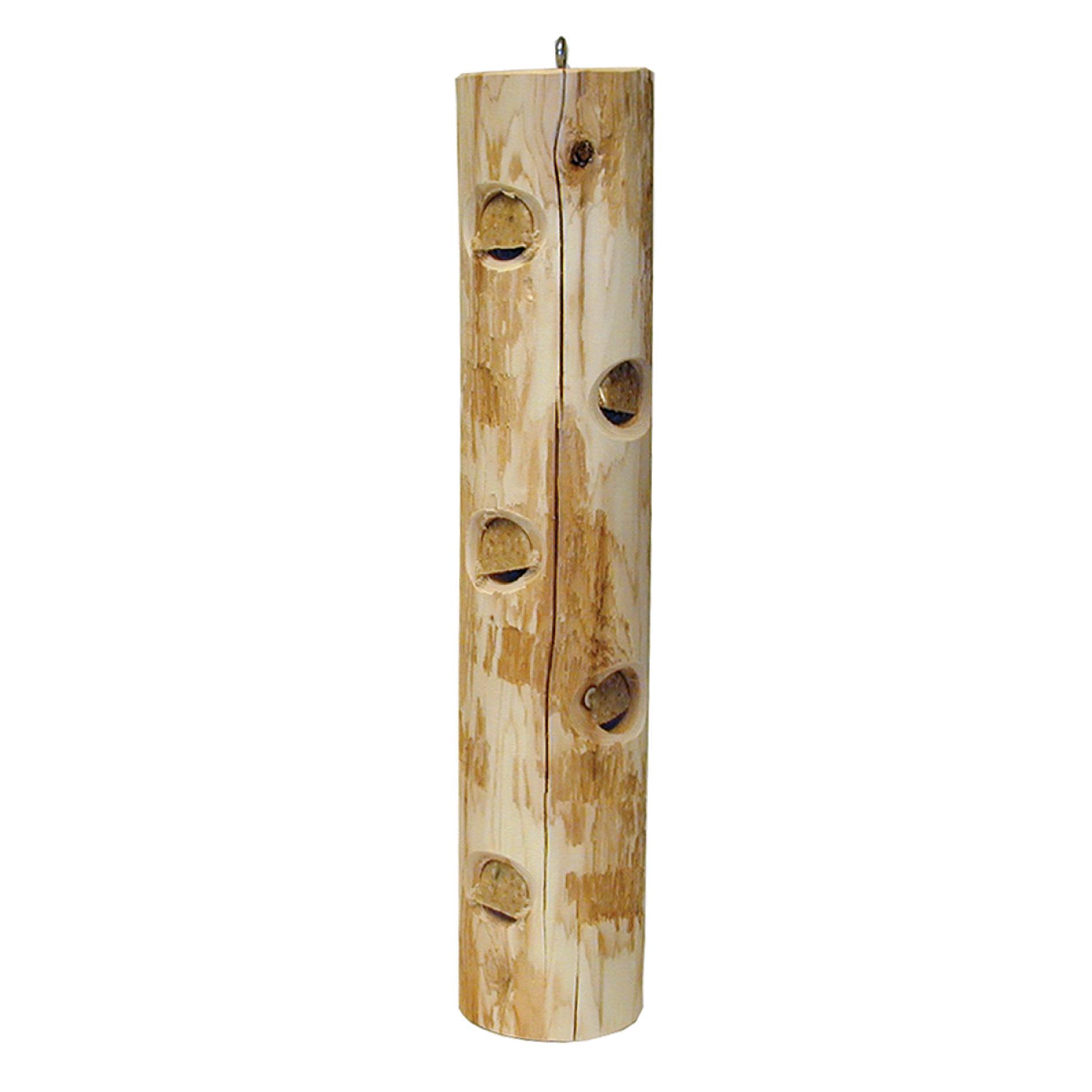 Stovall 22-inch White Cedar Suet Post Log Feeder For Suet Plugs