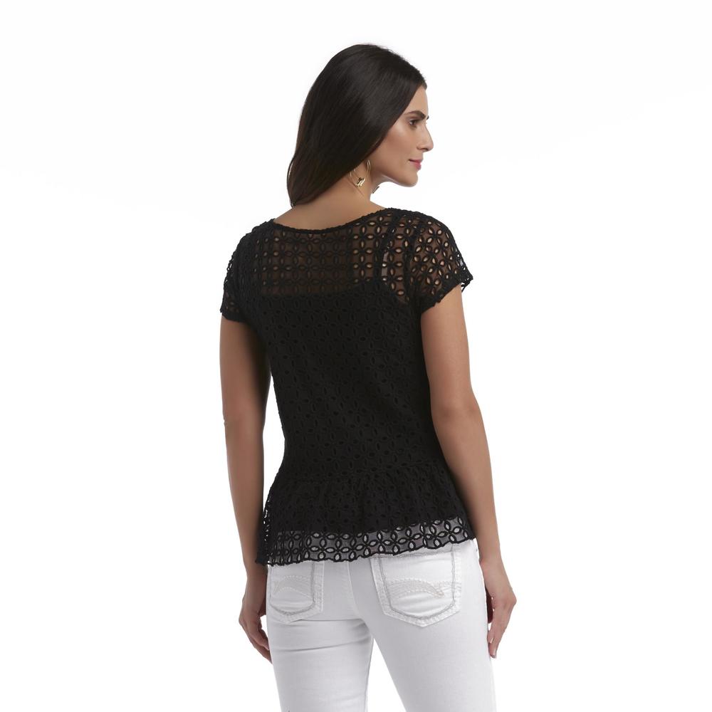 Grisbi Women's Crocheted Lace Top & Camisole