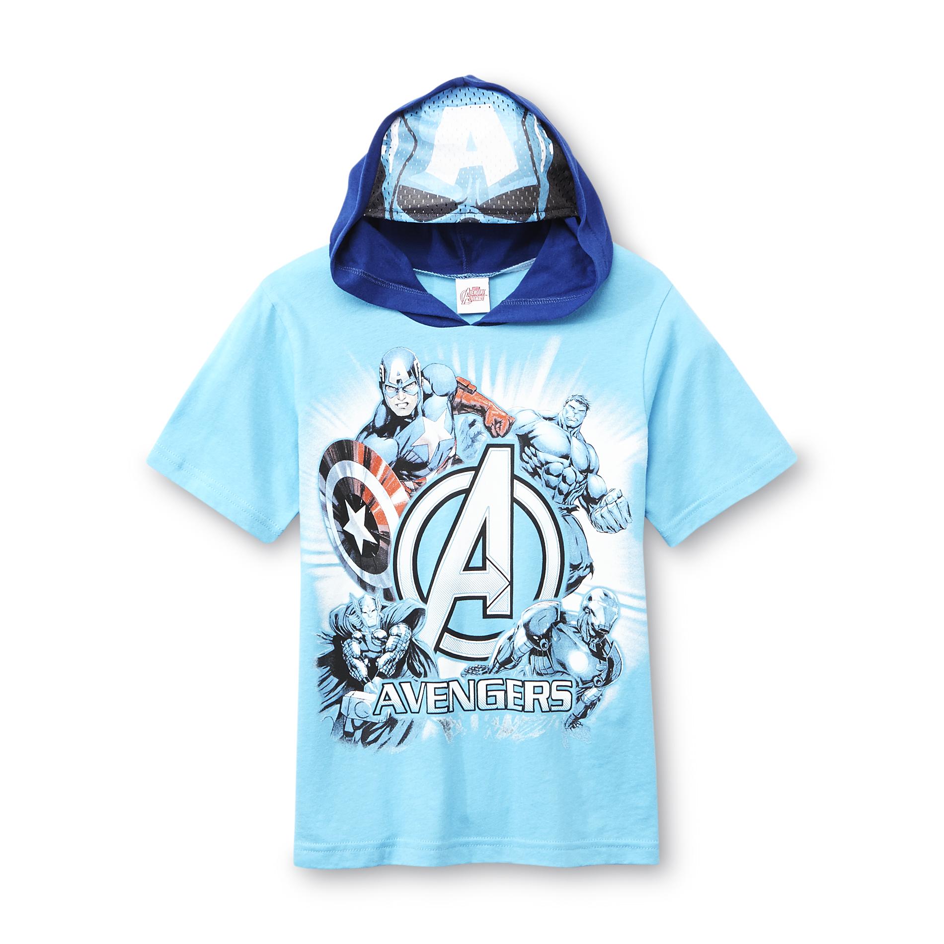 Marvel Boy's Hooded Graphic T-Shirt - Avengers Assemble