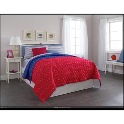 Colormate Soft Natalie Reversible Quilt  Red/Blue