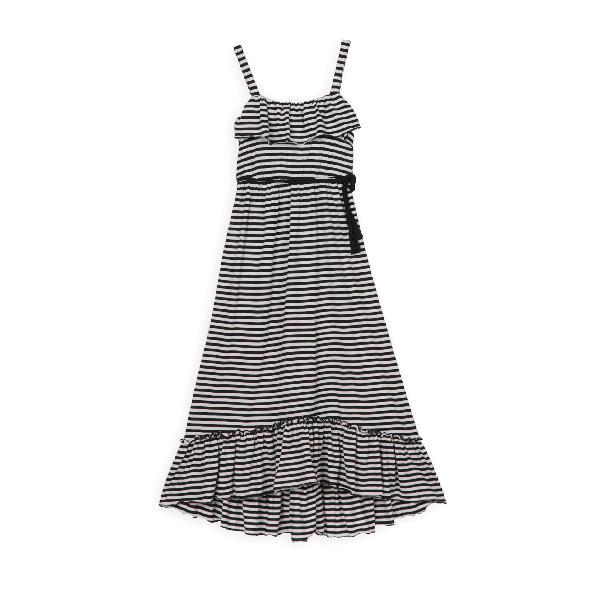 Love Rocks Girl's Ruffled Maxi Dress - Striped