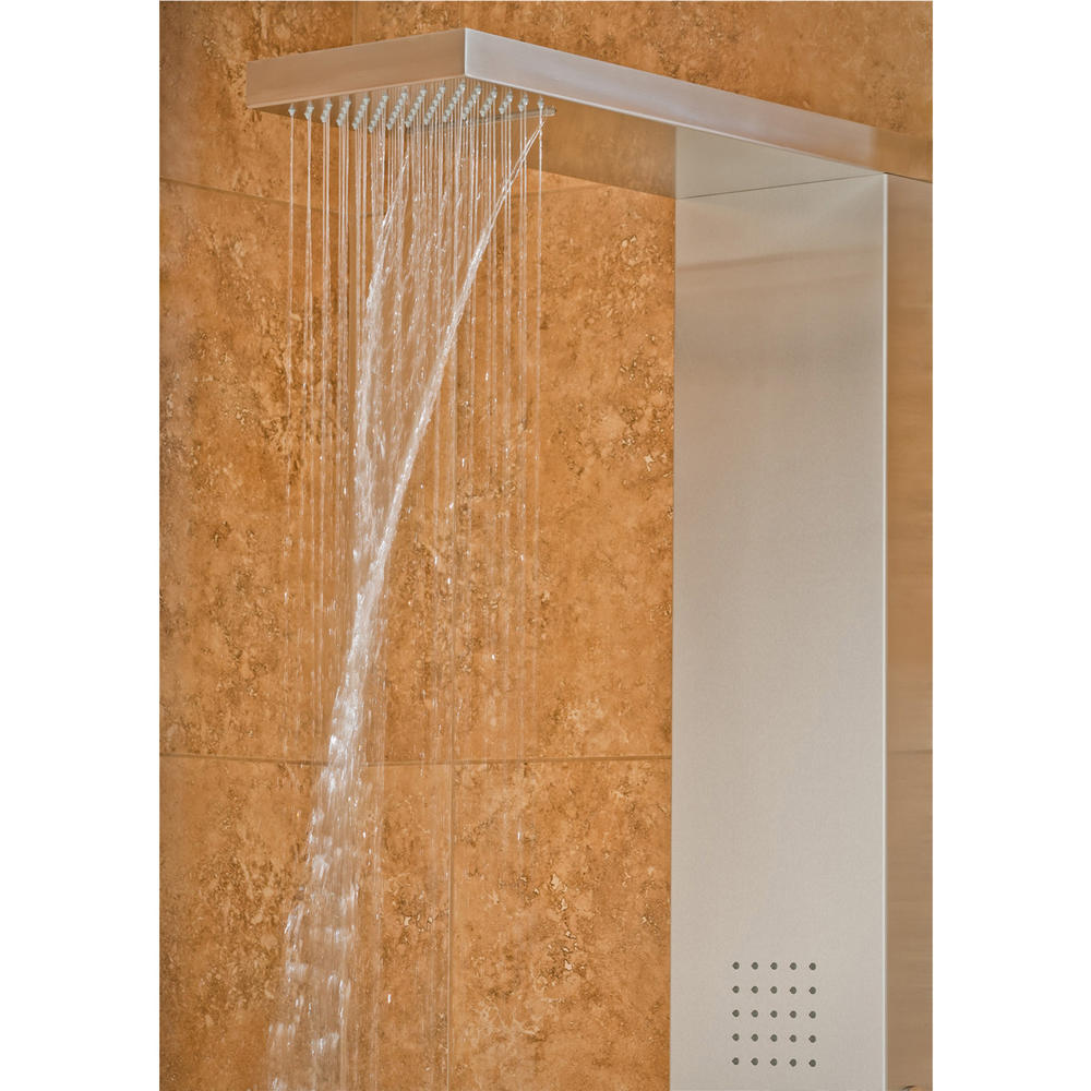 PULSE Showerspas Oahu ShowerSpa Matte Brushed Stainless Steel Shower Panel