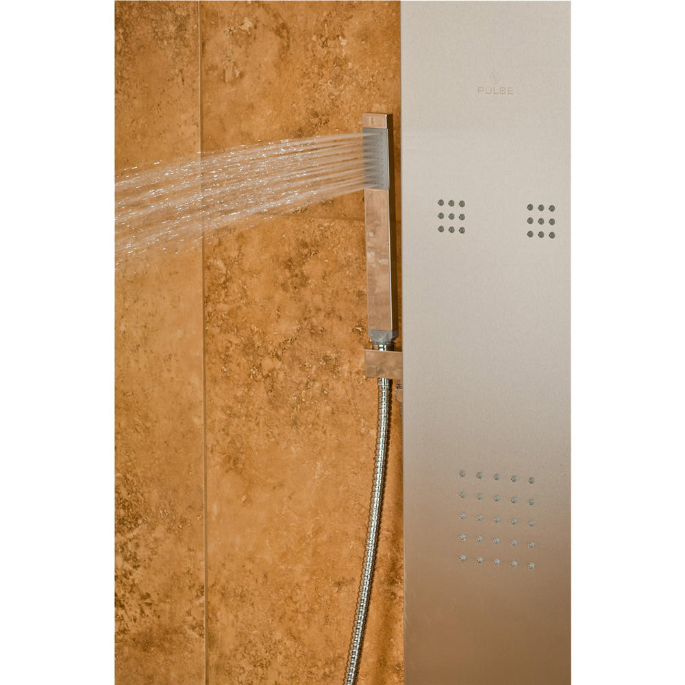 PULSE Showerspas Oahu ShowerSpa Matte Brushed Stainless Steel Shower Panel