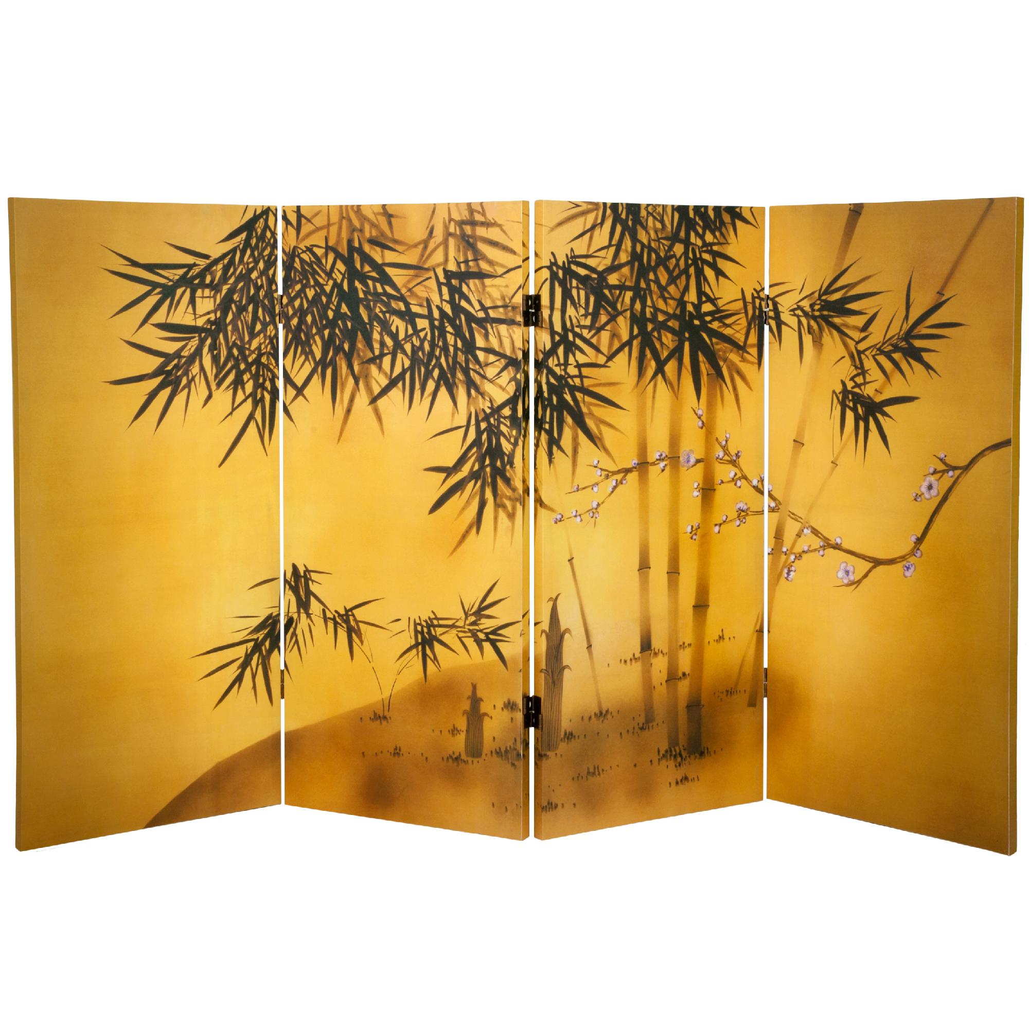 Oriental Furniture 3 ft. Tall Double Sided Bamboo Tree Canvas Room Divider