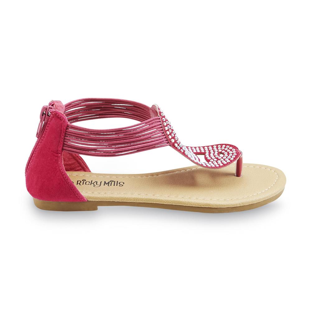 Yoki Girl's Flora Pink Rhinestone Sandal