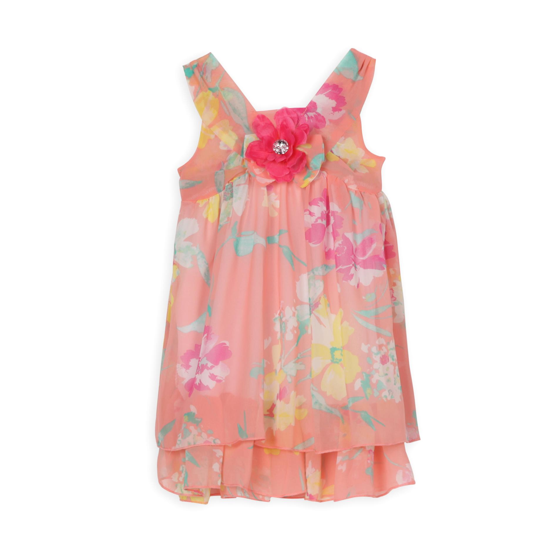 WonderKids Infant & Toddler Girl's Chiffon Blouson Dress - Tropical Floral
