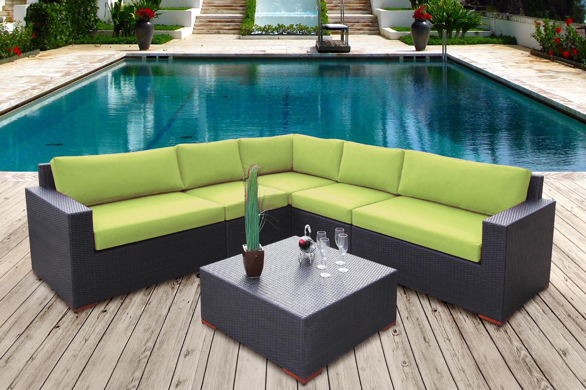 Bellini Home and Gardens Wildon 6- Piece Patio Sectional Seating Set Featuring Sunbrella&reg; Fabric