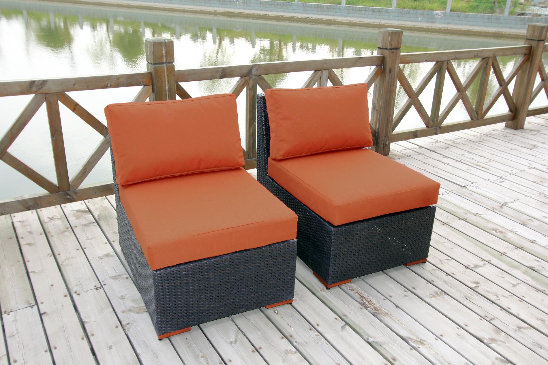 Bellini Home and Gardens Wildon Armless/Slipper Patio Chair, 2/pk Featuring Sunbrella&reg; Fabric