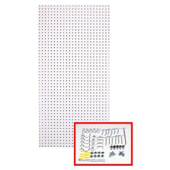 Tempered Wood Pegboard Triton Products Tempered Wood Pegboard TPB-36WH-Kit Triton Products Pegboard Panel Kit: Round, 9/32 in Peg Hole Size, 48 in x 24 in x 1/8 in, Wh