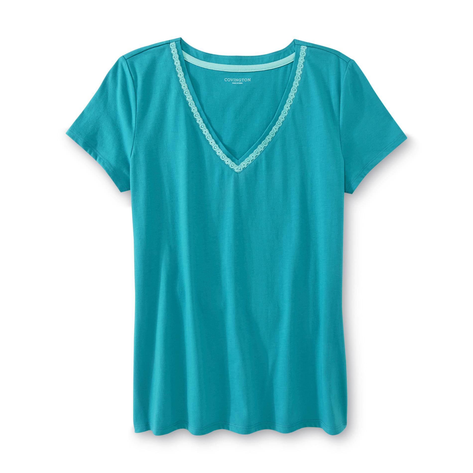 Covington Women's Lace-Trim Sleep T-Shirt
