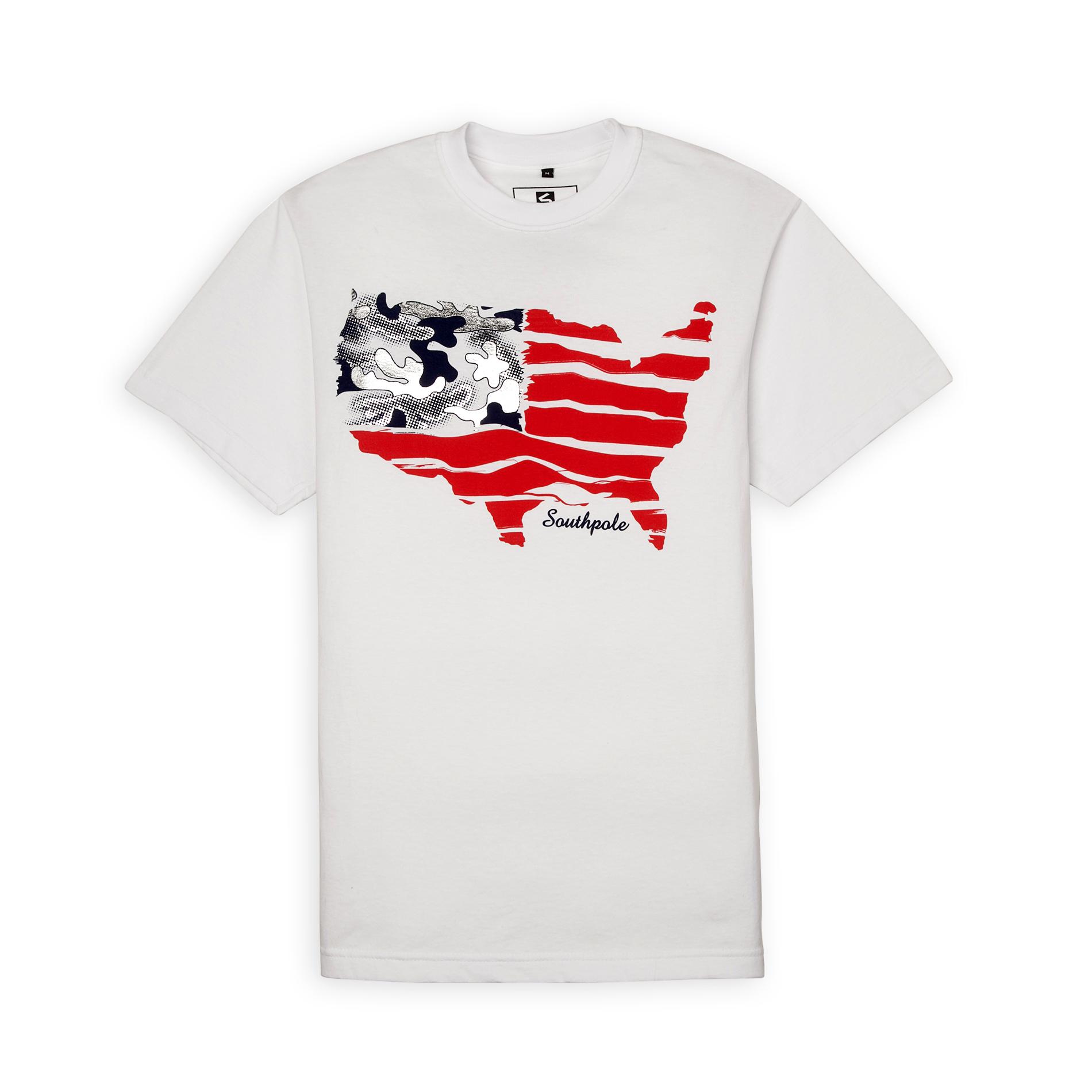 Southpole Young Men's Graphic T-Shirt - USA Camouflage