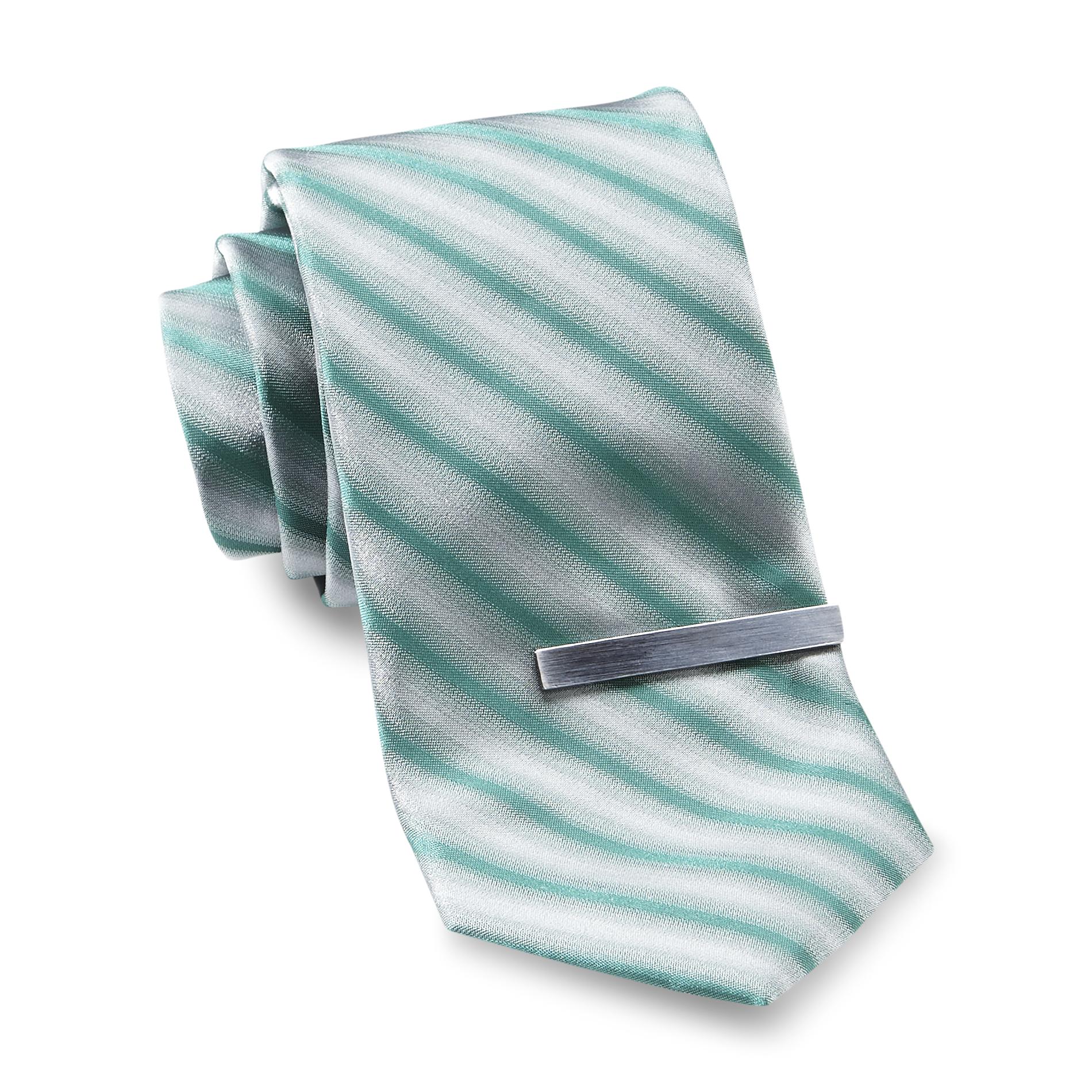Structure Men's Necktie & Clip - Striped