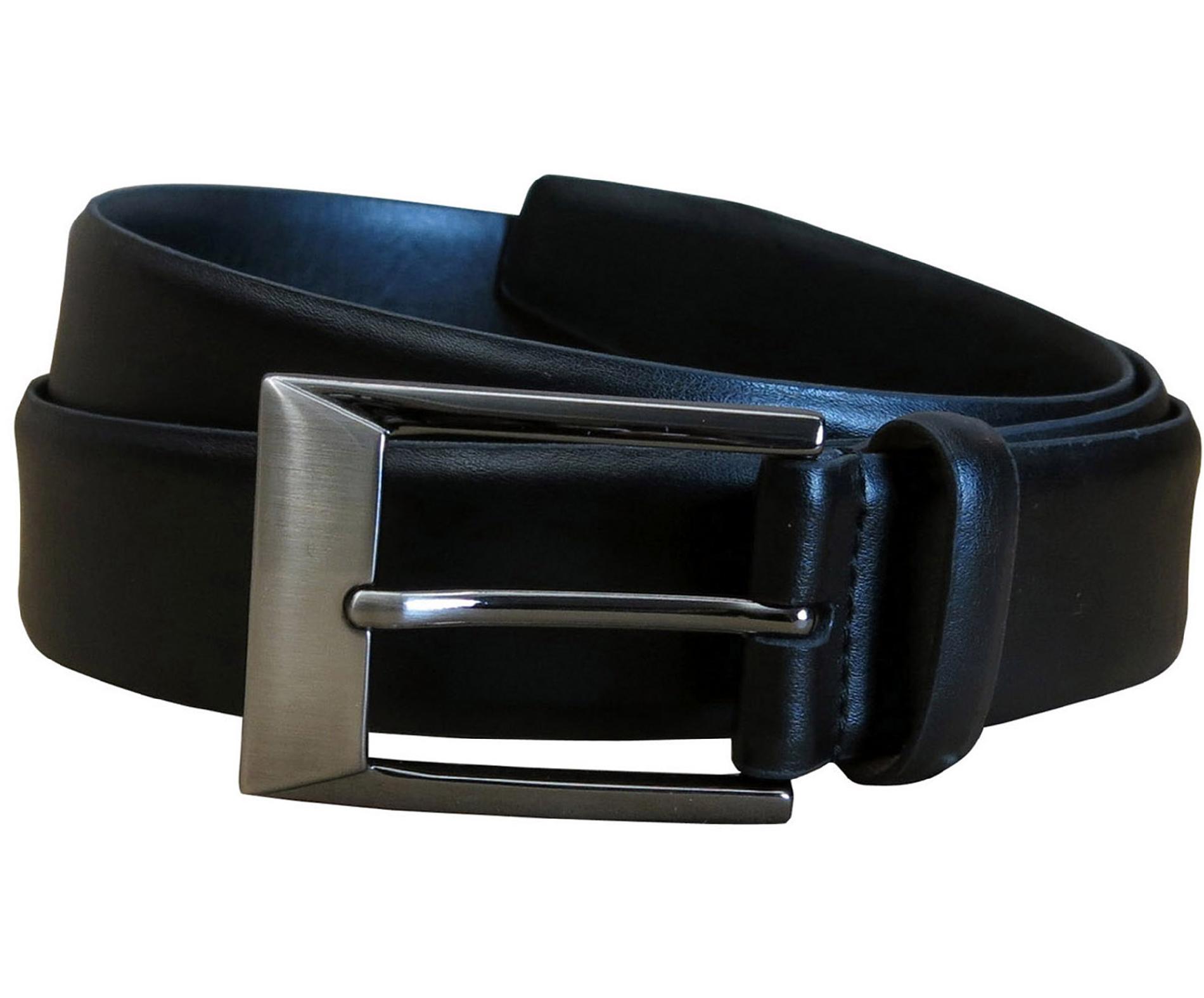 Van Heusen Big Men's 35mm Black Burnished Leather belt