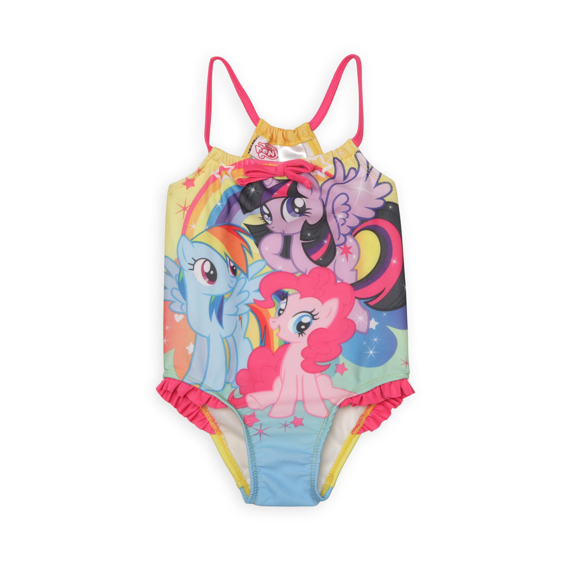 My Little Pony  Girl's Ruffle Trim Swimsuit